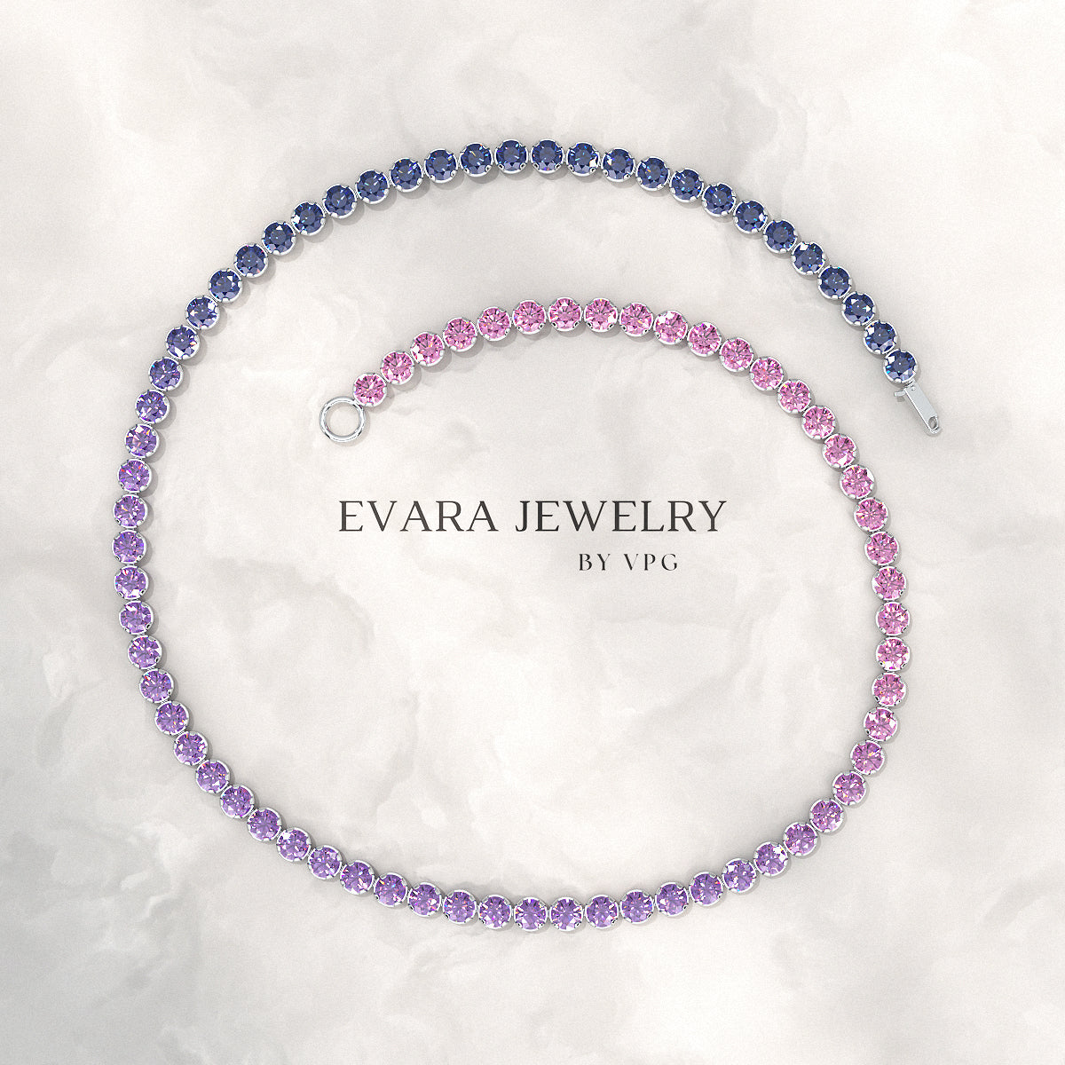 1.94 Carat Sapphire Amethyst Tennis Bracelet Natural Sapphire Am