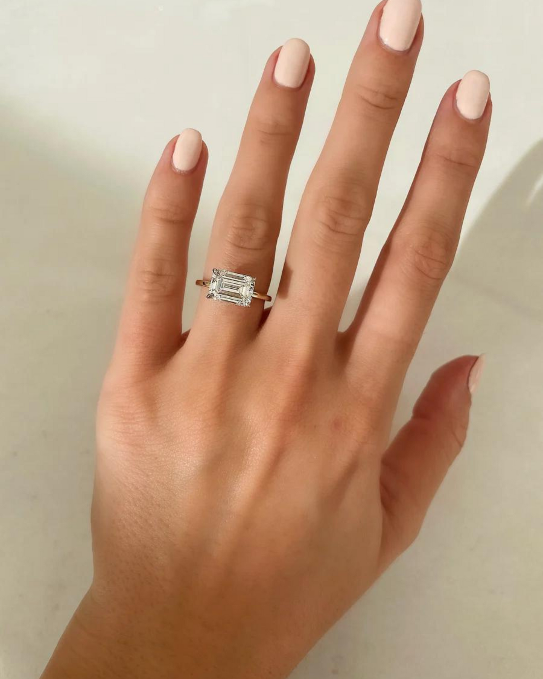 3.00 Carat Emerald Cut East West Diamond Proposal Ring