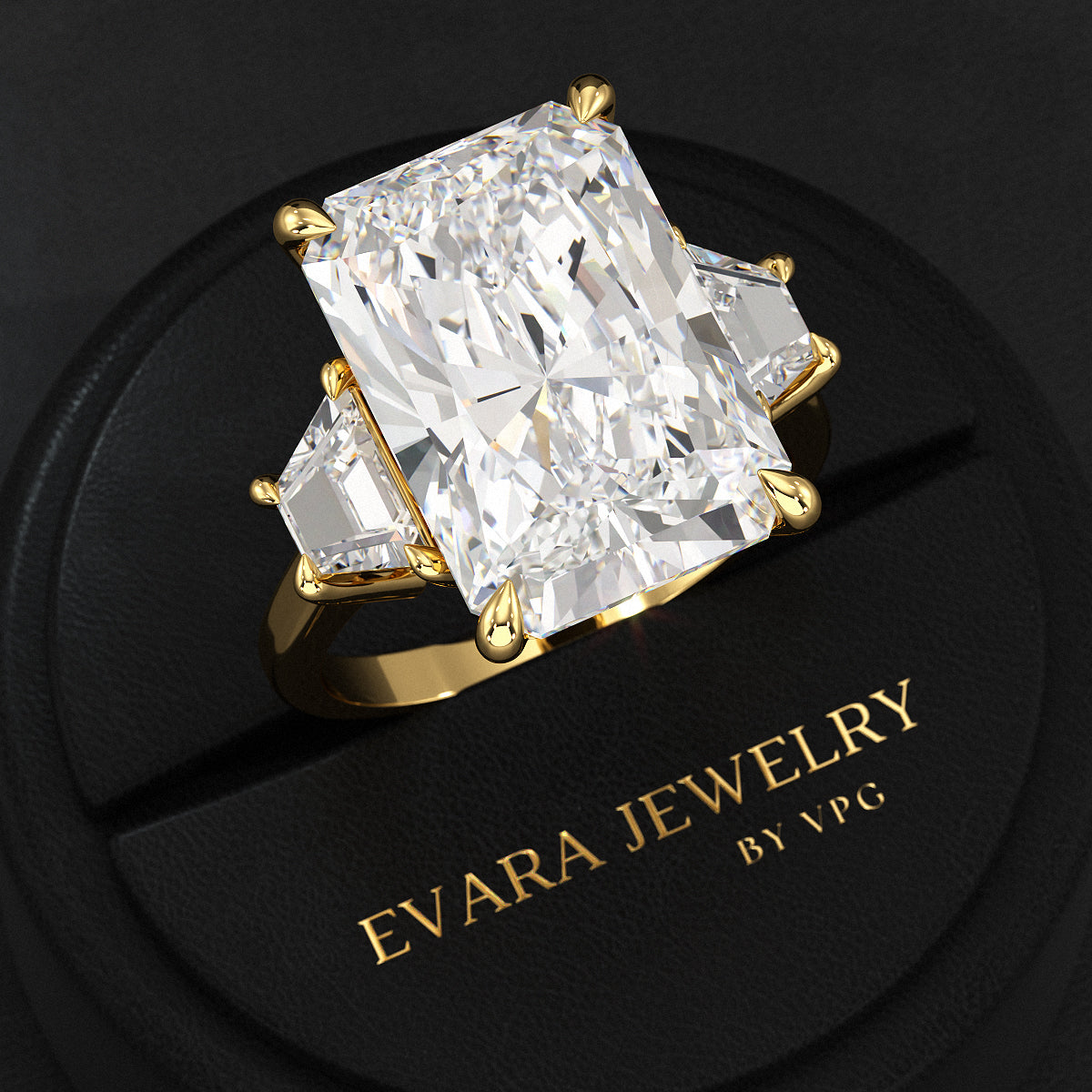 10 Carat Radiant Cut Diamond Engagement Ring