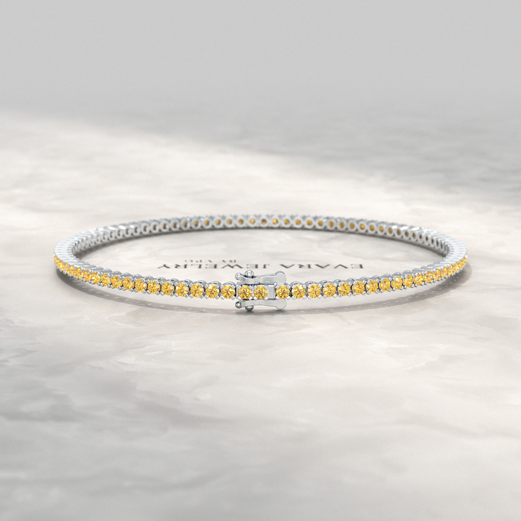 3 Carat Yellow Sapphire Tennis Bracelet in 14K/18K Yellow Gold - Evara Jewelry LLC