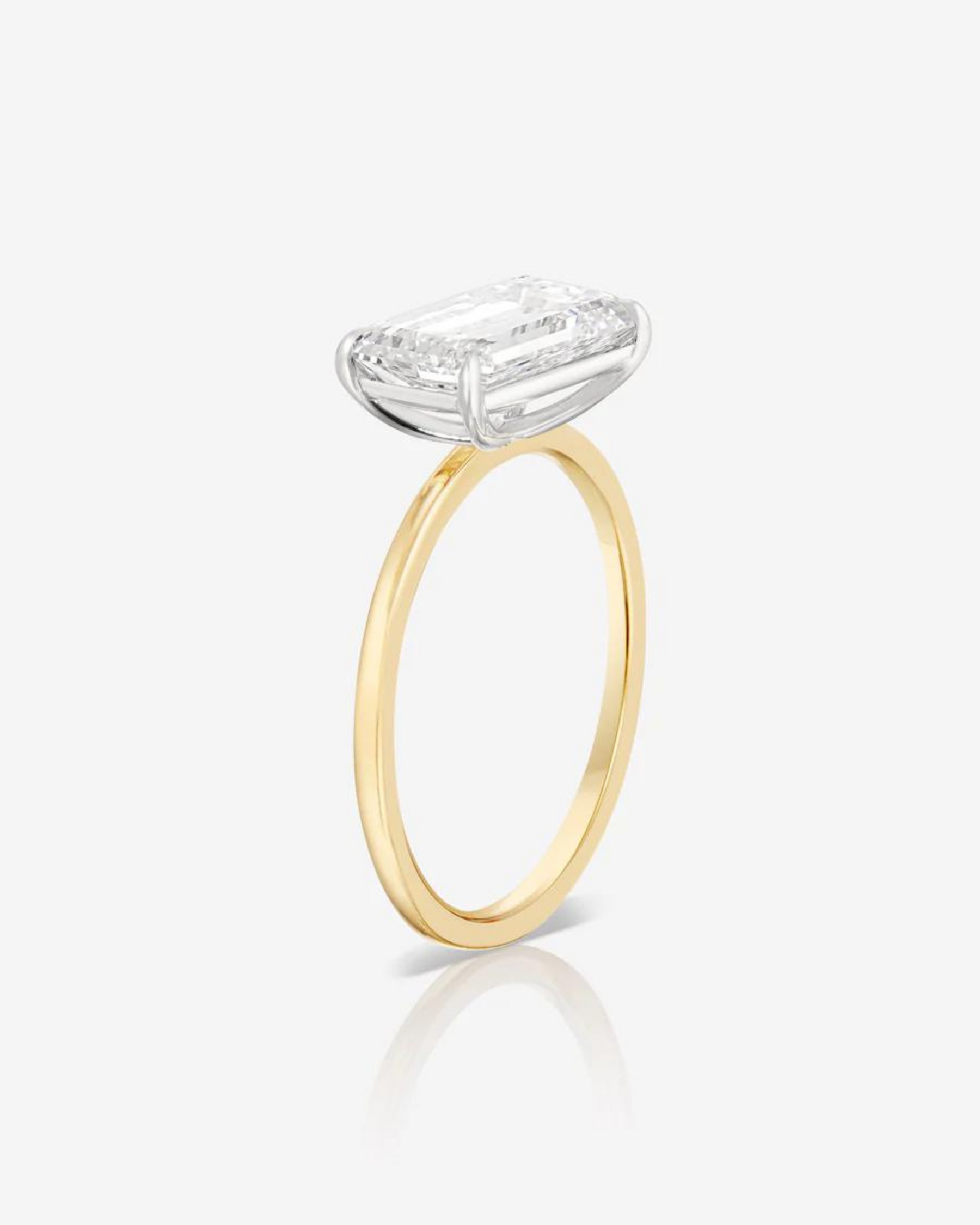 3.00 Carat Emerald Cut East West Diamond Proposal Ring