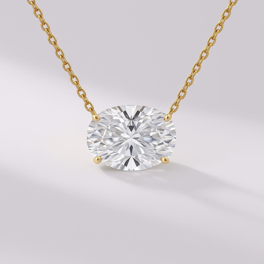 1.50 Carat Oval Diamond Solitaire Pendant Necklace - Evara Jewelry LLC
