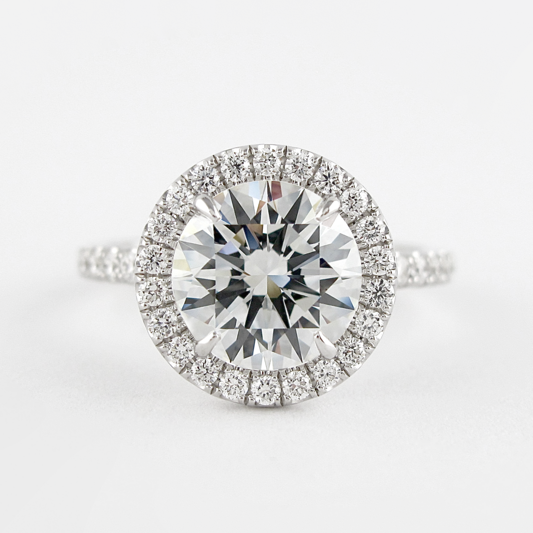 2 Carat Round Cut Halo Diamond Classic Engagement Ring