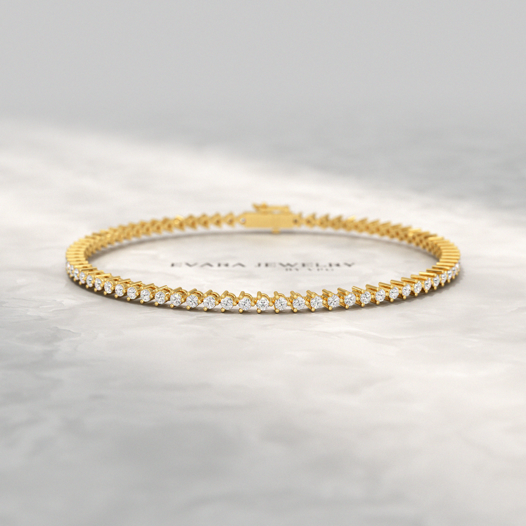 1.70 Carats Three Prongs Dainty Diamond Tennis Bracelet