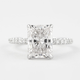 2 Carat Radiant Cut Engagement Ring with Pave Diamond Band