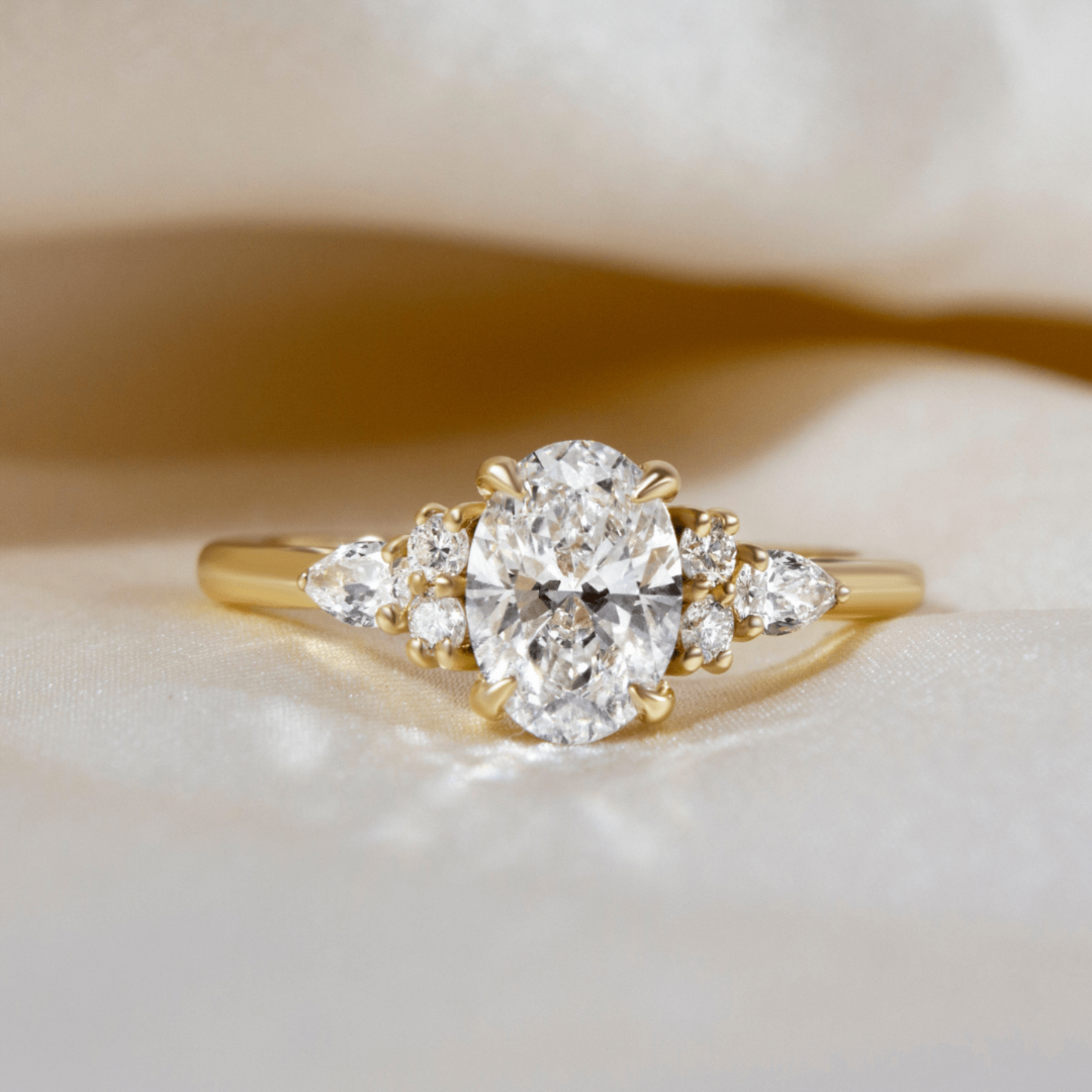1 Carat Oval Diamond Art Deco Engagement Ring - Evara Jewelry LLC