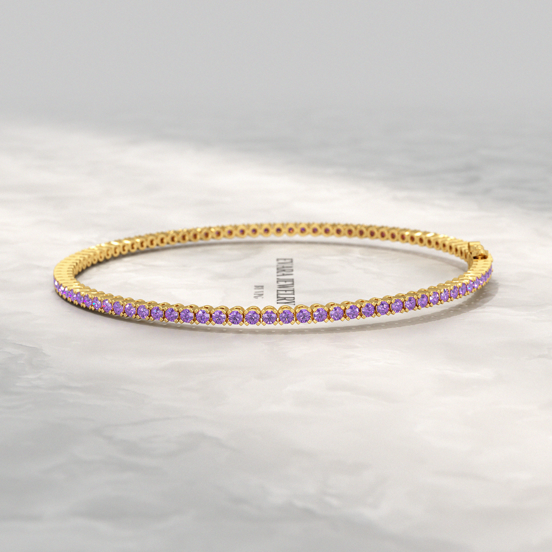 3.24 Carat Purple Amethyst Tennis Bracelet in 14K/18K Solid Gold - Evara Jewelry LLC