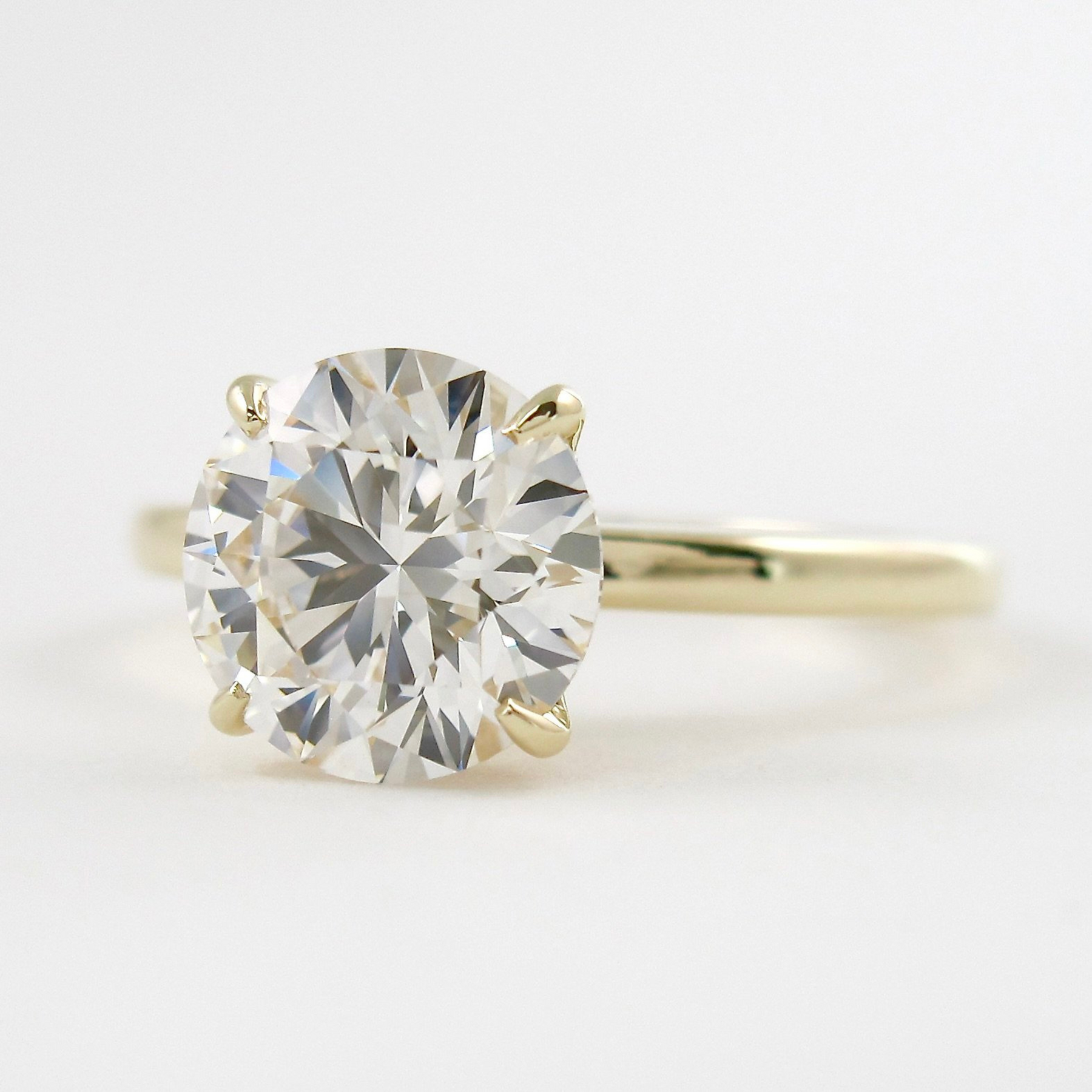 1.50 Carat Round Cut Hidden Halo Minimalist Engagement Ring - Evara Jewelry LLC