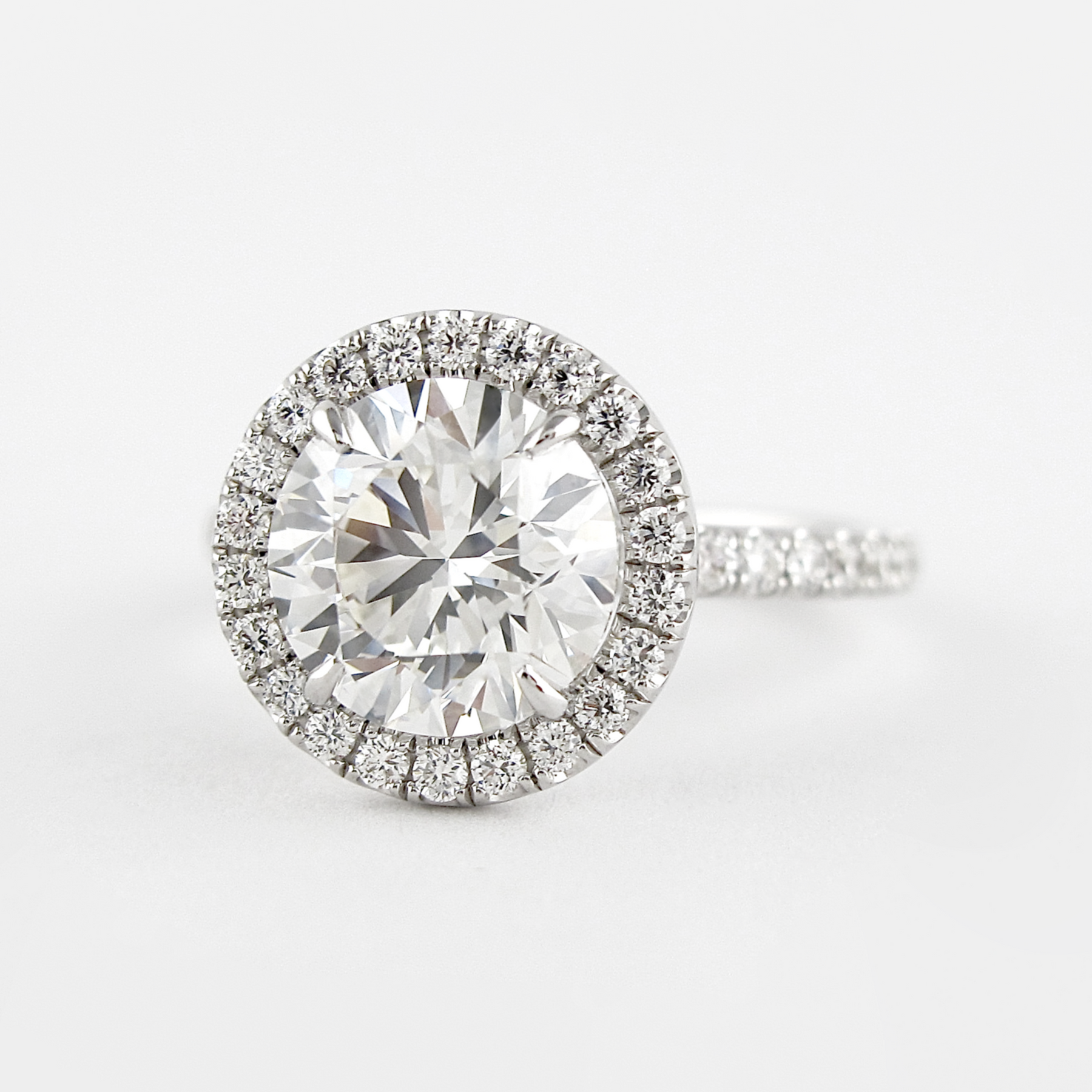 2 Carat Round Cut Halo Diamond Classic Engagement Ring - Evara Jewelry LLC
