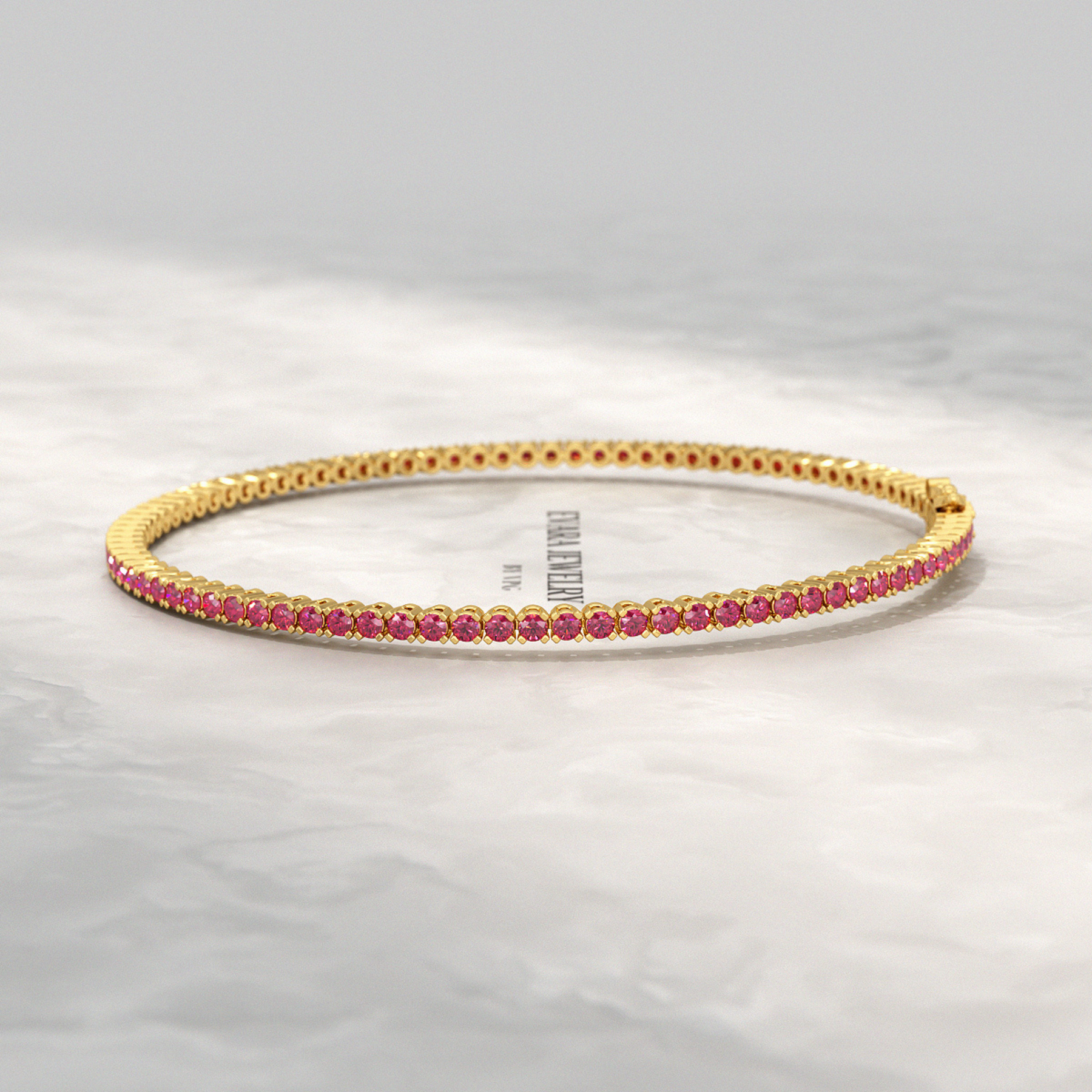 3.16 Carats Natural Ruby Tennis Bracelet in 14K/18K White Gold - Evara Jewelry LLC