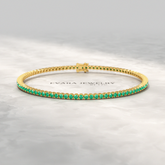 3.02 Carats Natural Emerald Tennis Bracelet in 14K/18K Yellow Gold
