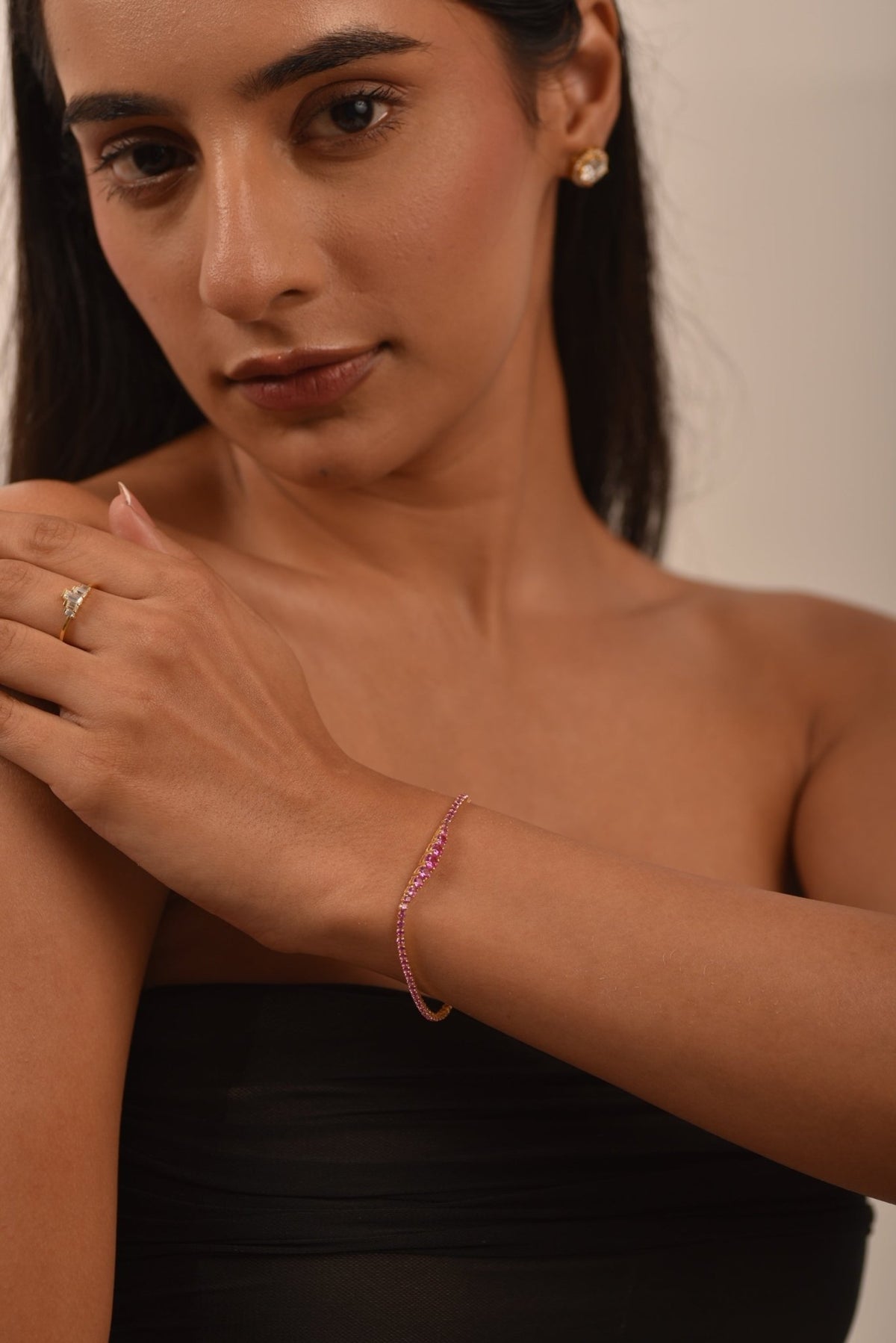 3.36 Carat Natural Pink Sapphire Graduated Tennis Bracelet in 14K/18K Solid Gold - Evara Jewelry LLC