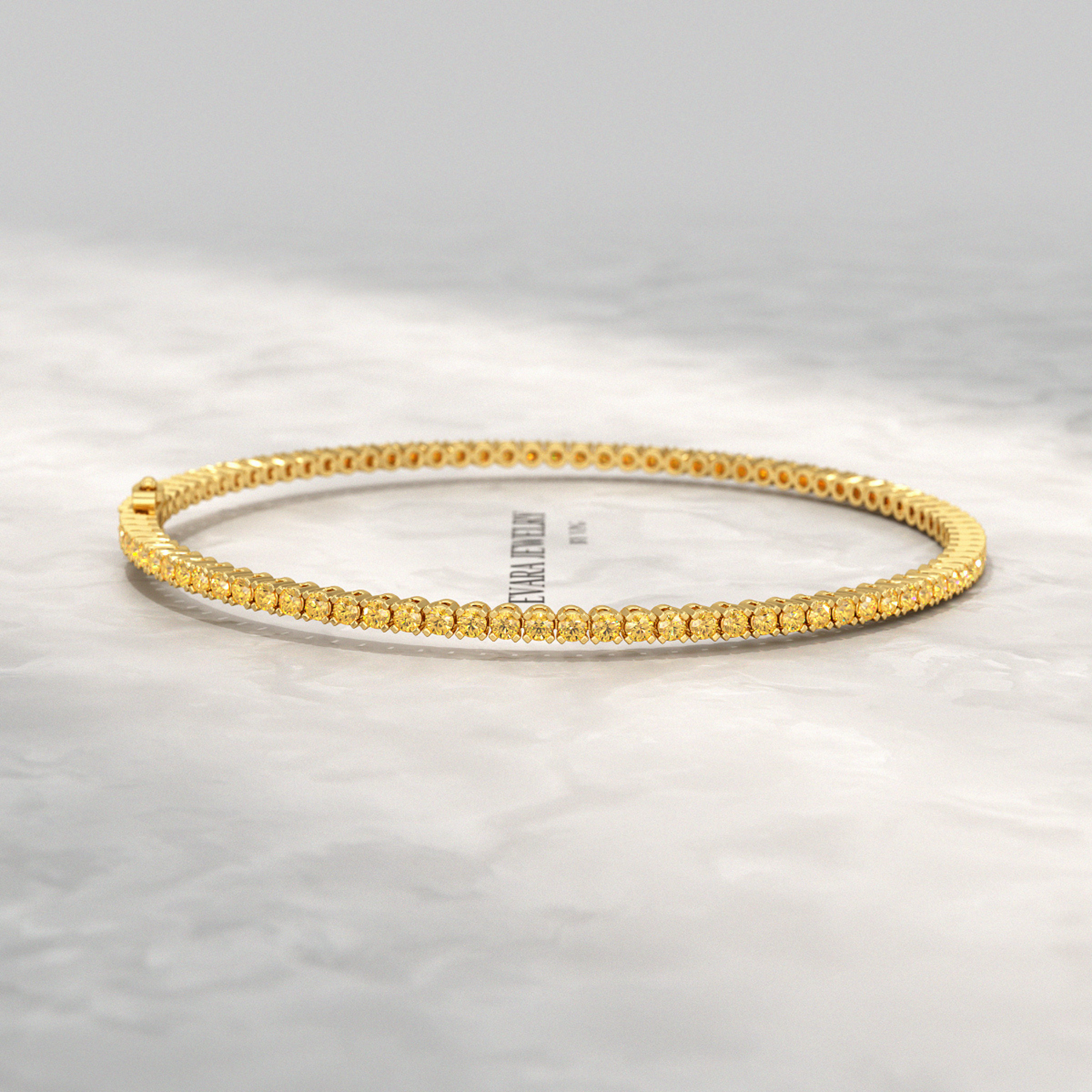 3 Carat Yellow Sapphire Tennis Bracelet in 14K/18K Yellow Gold - Evara Jewelry LLC