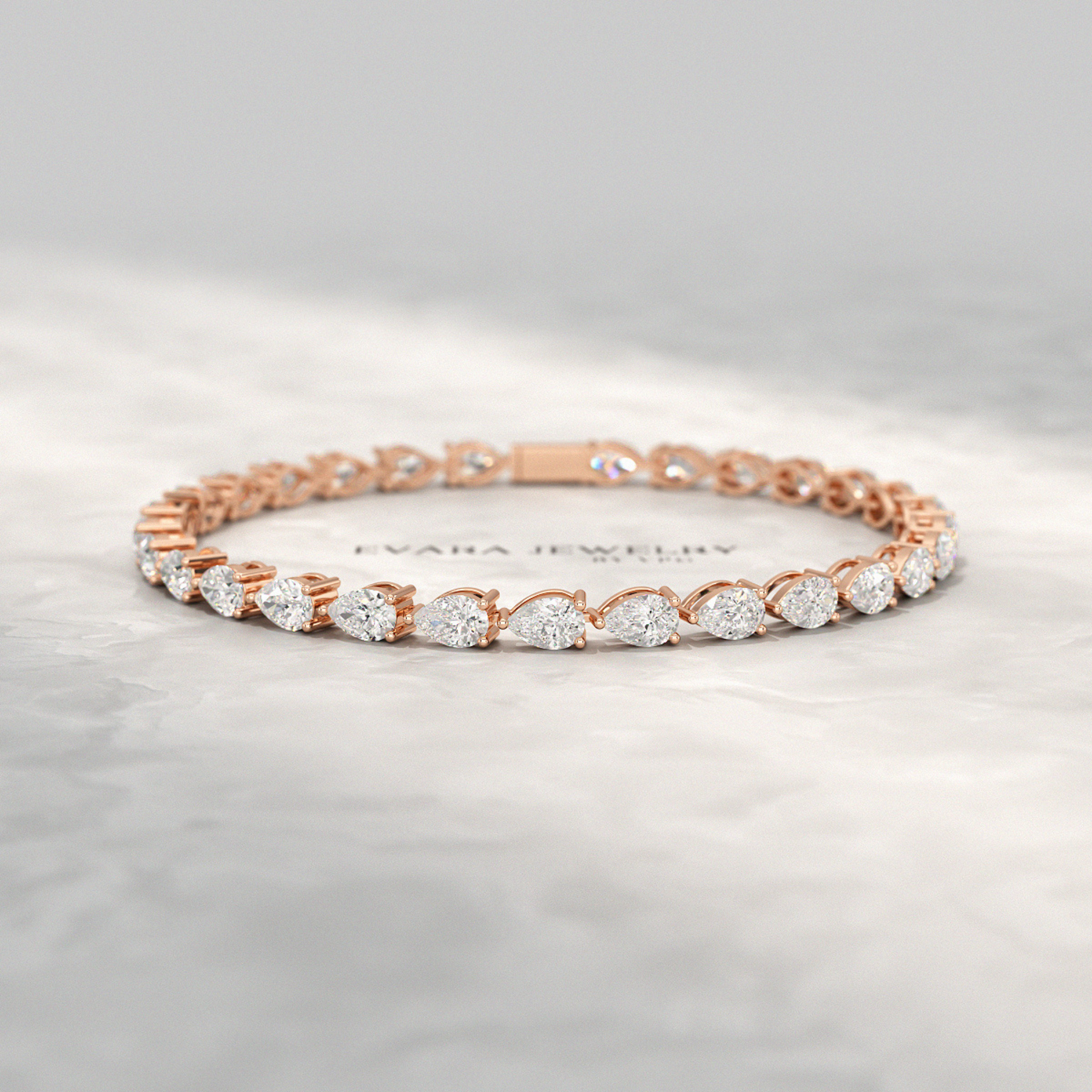 11 Carats Pear Cut Diamond Luxury Tennis Bracelet - Evara Jewelry LLC