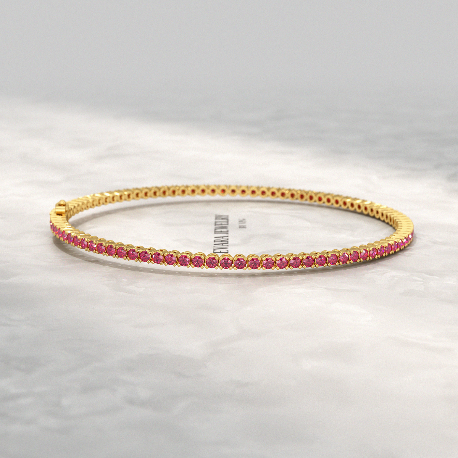 3.16 Carats Natural Ruby Tennis Bracelet in 14K/18K White Gold - Evara Jewelry LLC
