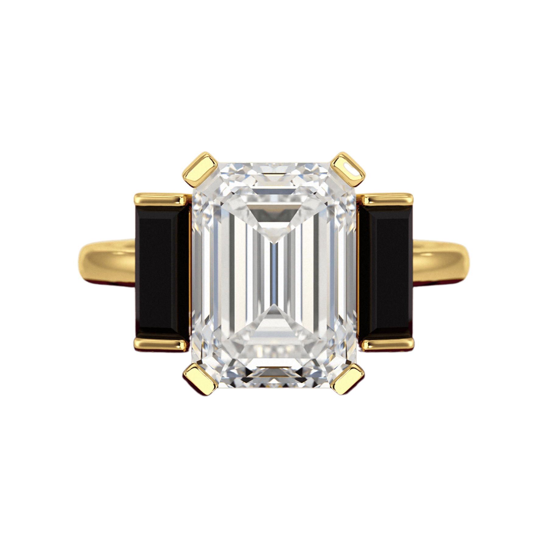 3 Carat Emerald Cut Art Deco Lab Grown Diamond Engagement Ring