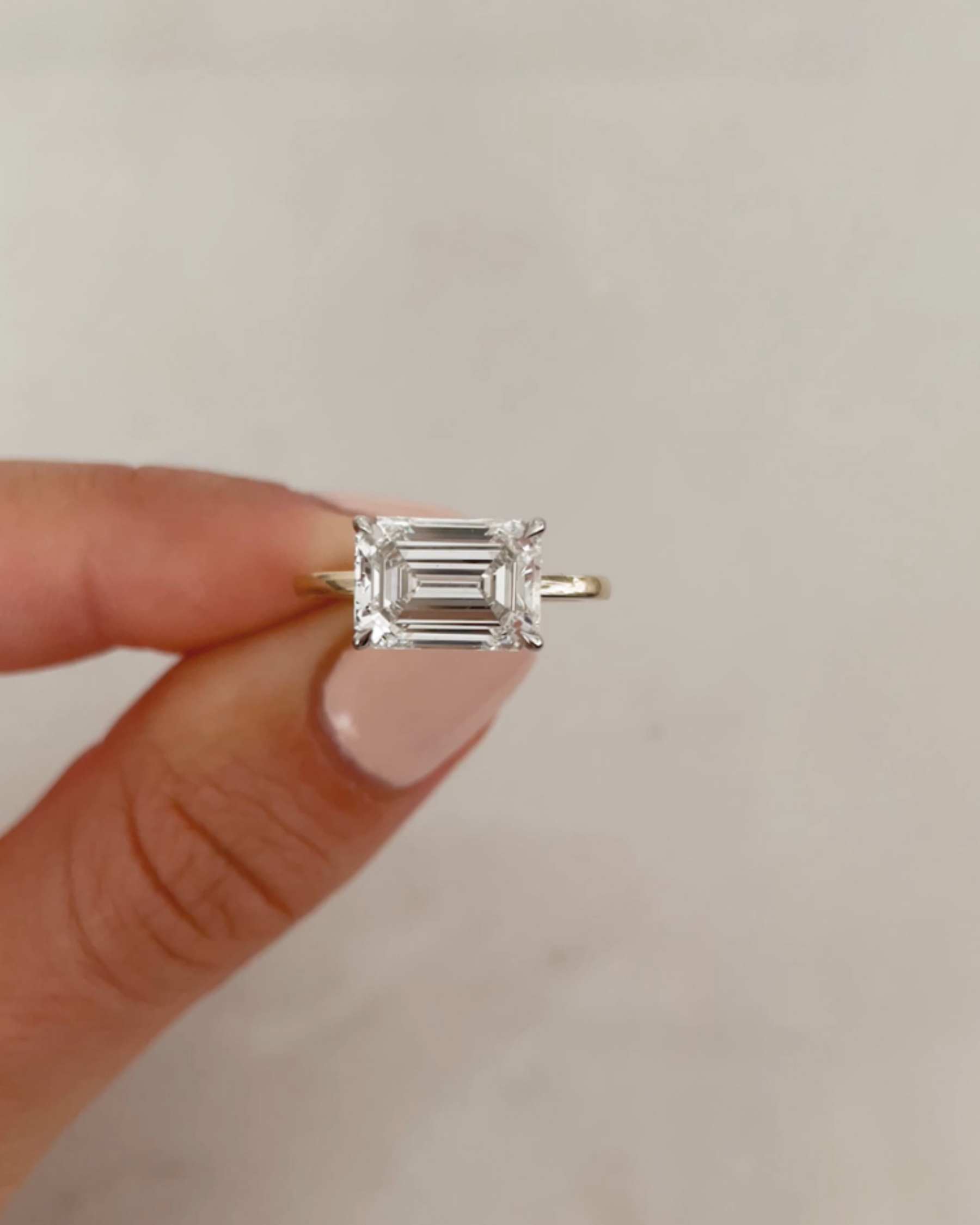 3.00 Carat Emerald Cut East West Diamond Proposal Ring