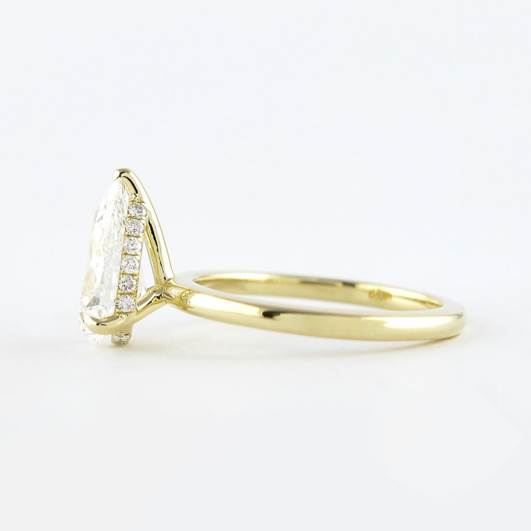 2 Carat Pear Cut Hidden Halo Engagement Ring - Evara Jewelry LLC