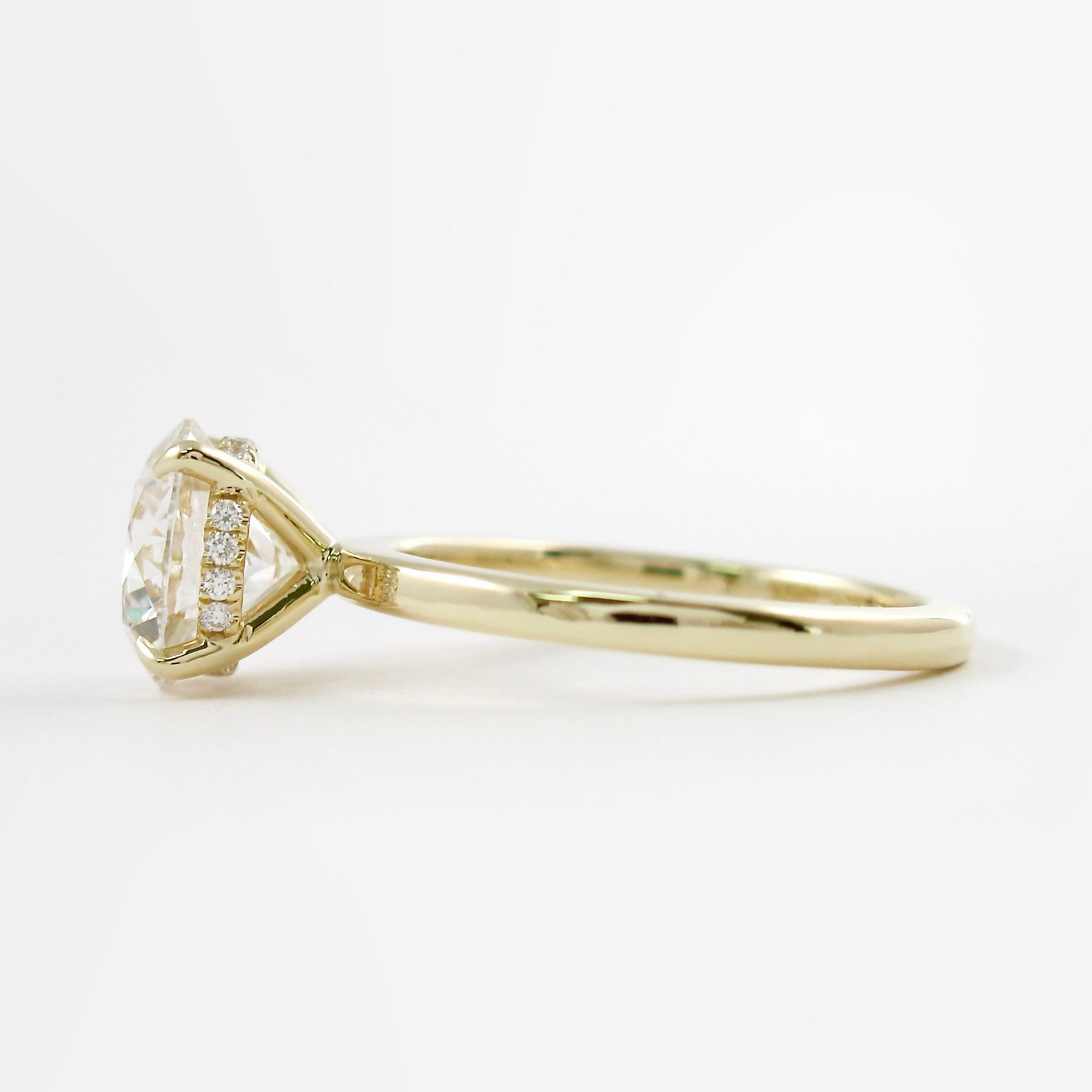 1.50 Carat Round Cut Hidden Halo Minimalist Engagement Ring - Evara Jewelry LLC