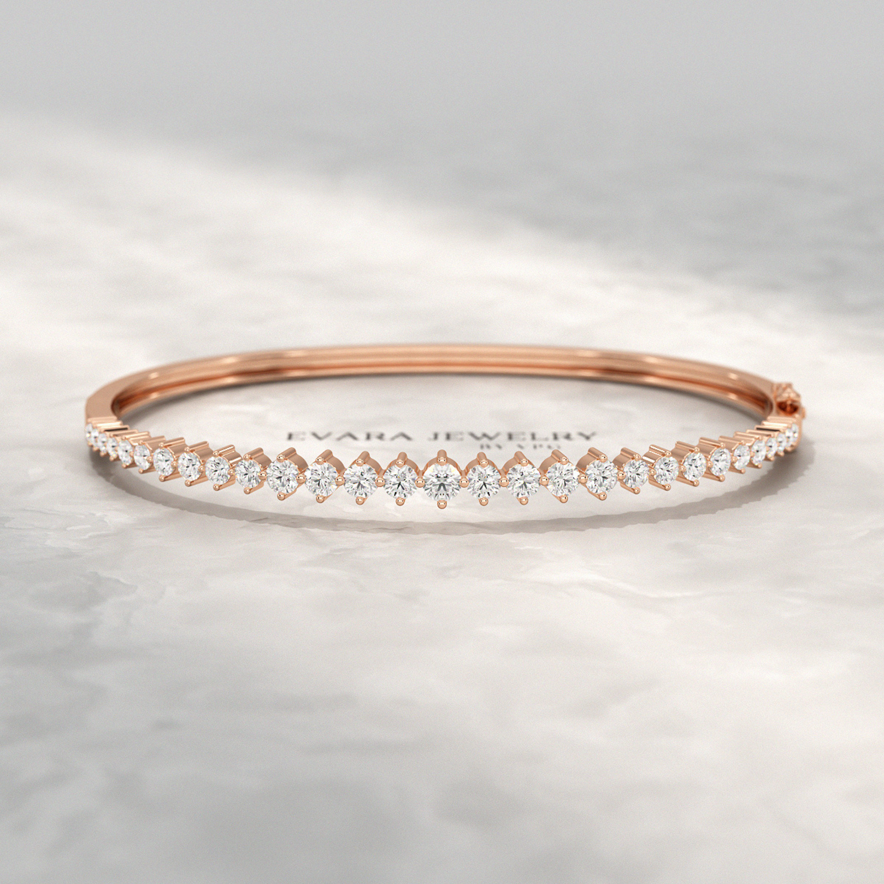 2.00 Carats Lab Grown Diamond Graduation Cuff Bangle Bracelet - Evara Jewelry LLC