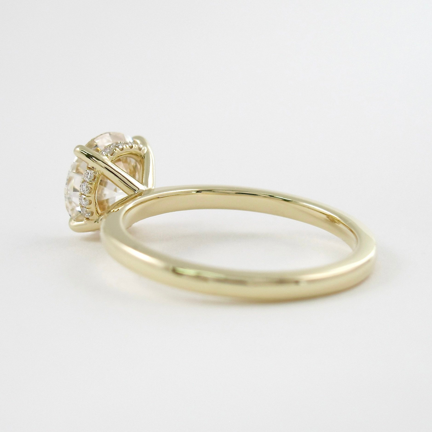 1.50 Carat Round Cut Hidden Halo Minimalist Engagement Ring - Evara Jewelry LLC