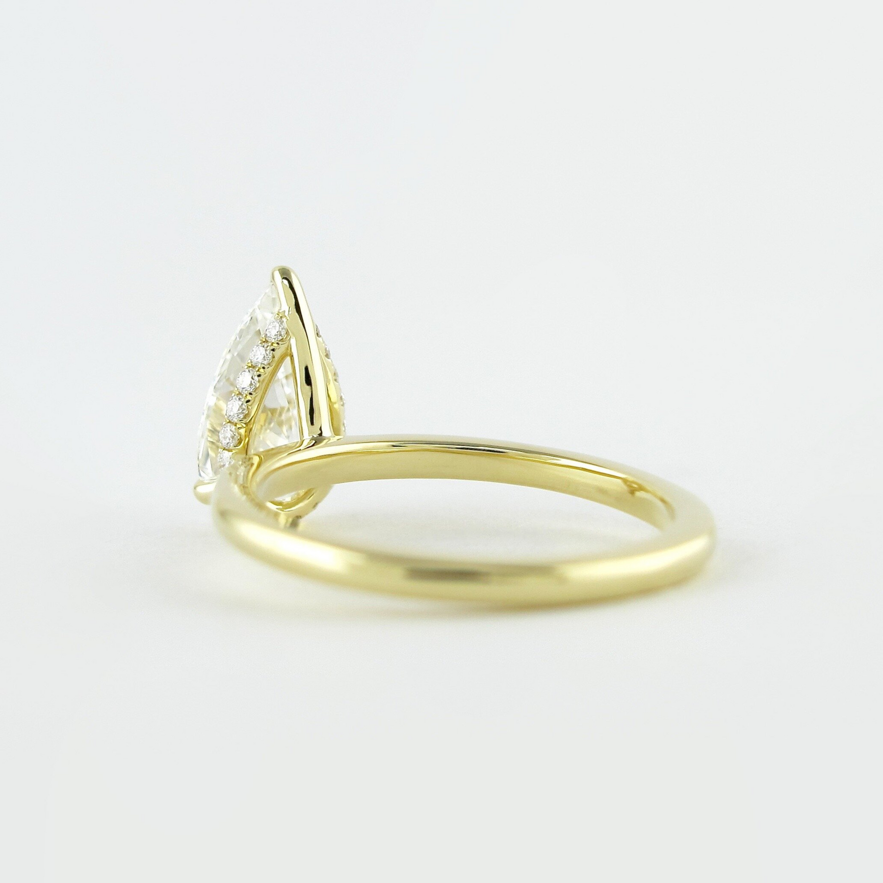 2 Carat Pear Cut Hidden Halo Engagement Ring - Evara Jewelry LLC