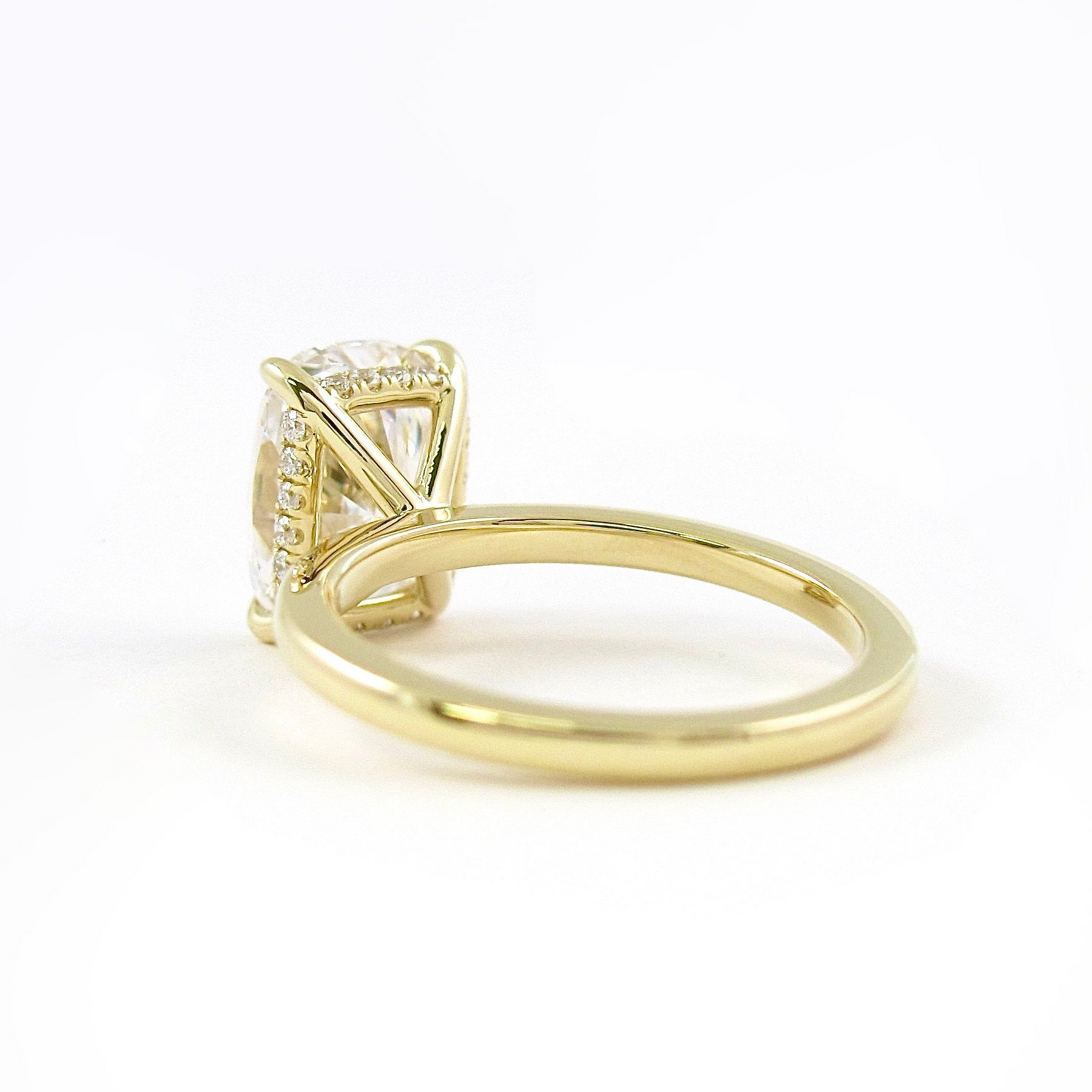 2.50 Carat Cushion Cut Minimalist Hidden Halo Diamond Engagement Ring - Evara Jewelry LLC