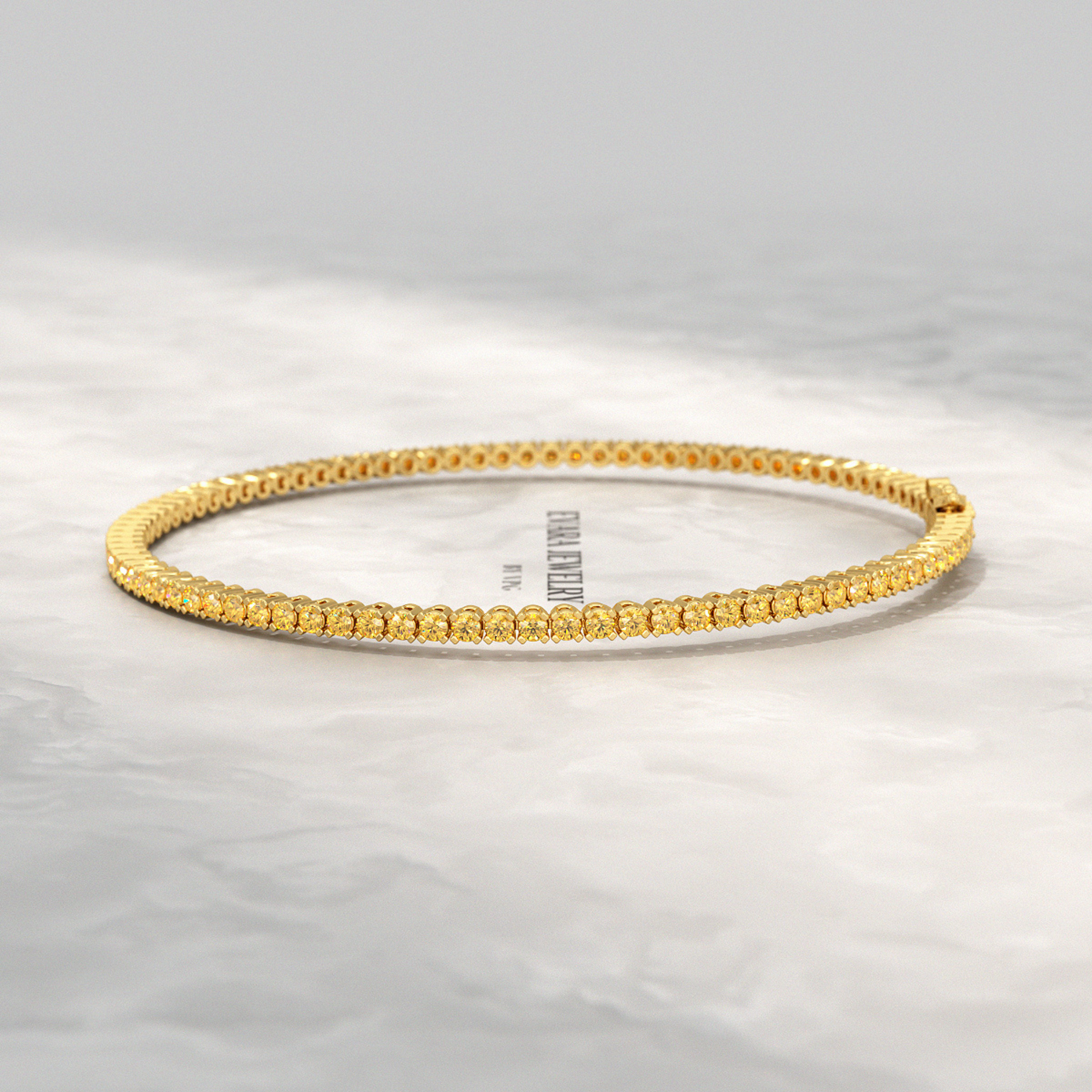 3 Carat Yellow Sapphire Tennis Bracelet in 14K/18K Yellow Gold - Evara Jewelry LLC