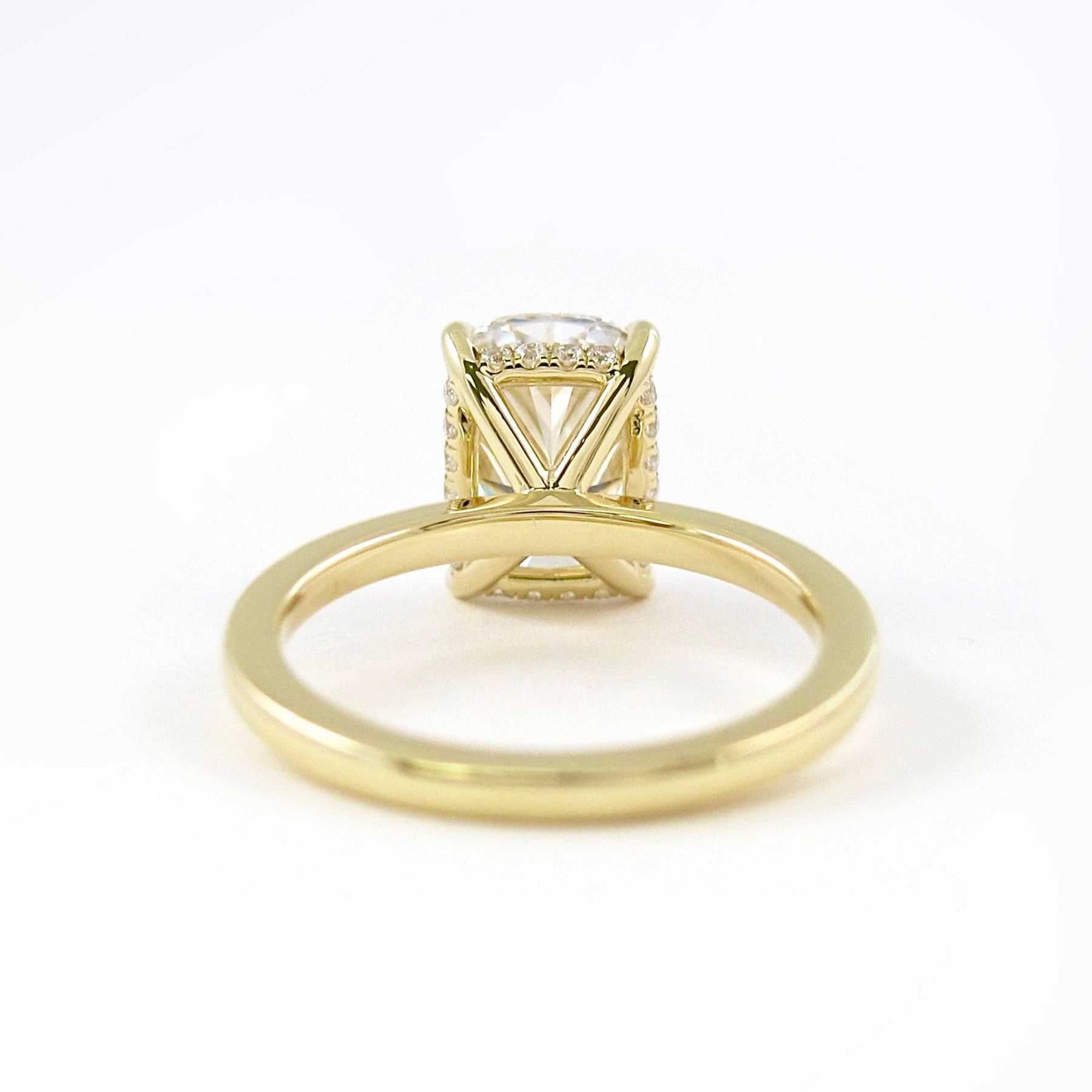 2.50 Carat Cushion Cut Minimalist Hidden Halo Diamond Engagement Ring - Evara Jewelry LLC
