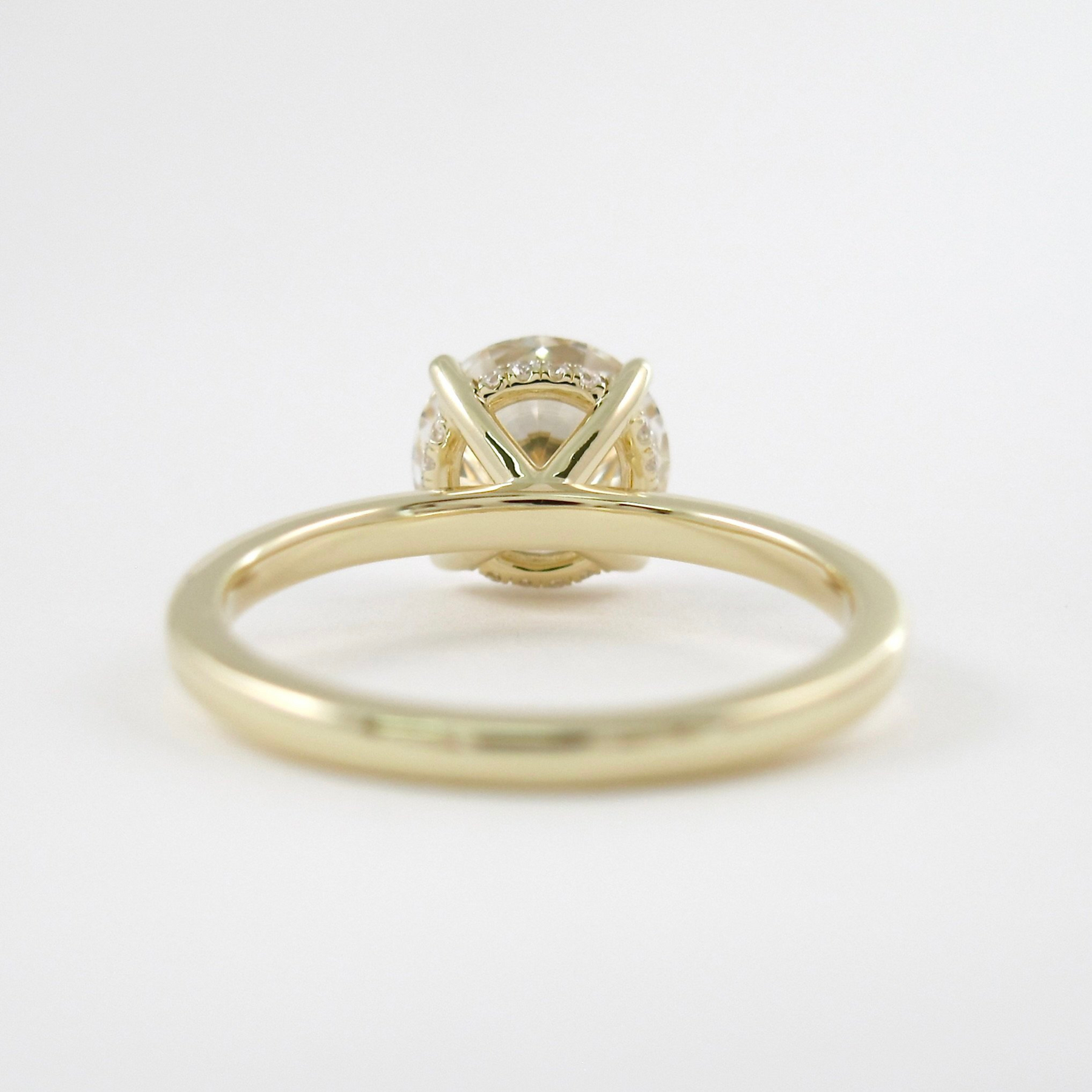 1.50 Carat Round Cut Hidden Halo Minimalist Engagement Ring - Evara Jewelry LLC