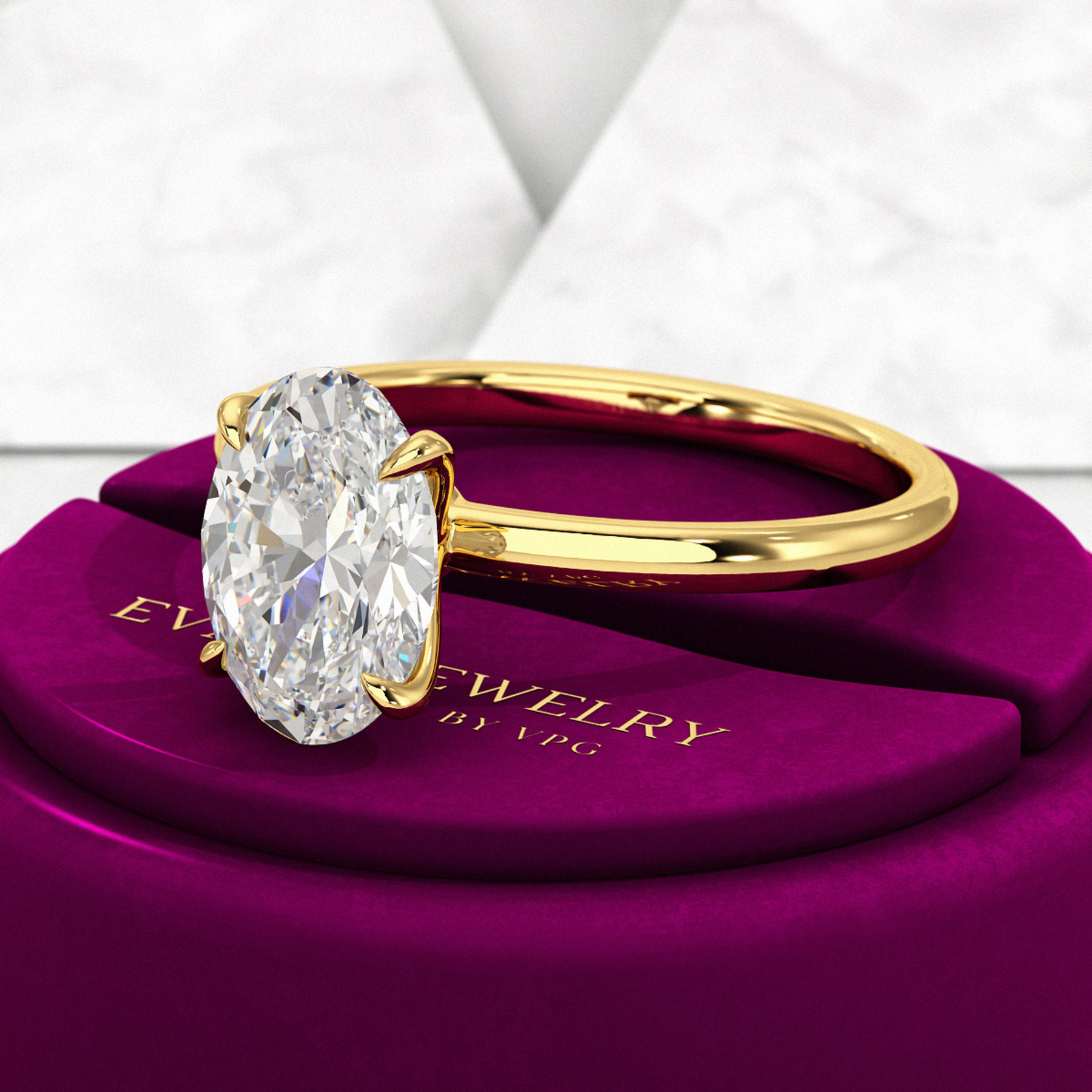 2.25 Carat Oval Cut Diamond Engagement Ring - Evara Jewelry LLC