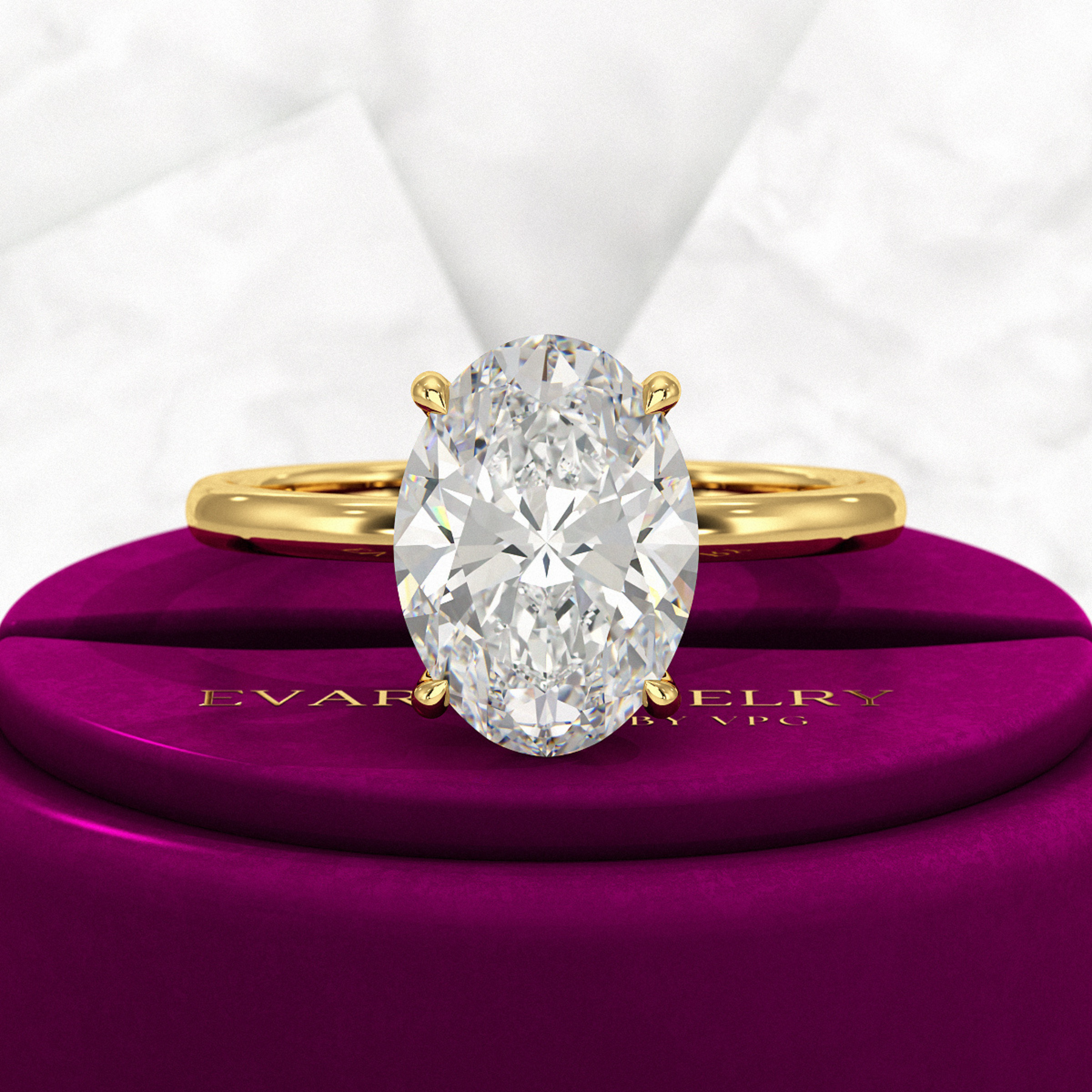 3.00 Carat Oval Cut Diamond Engagement Ring - Evara Jewelry LLC