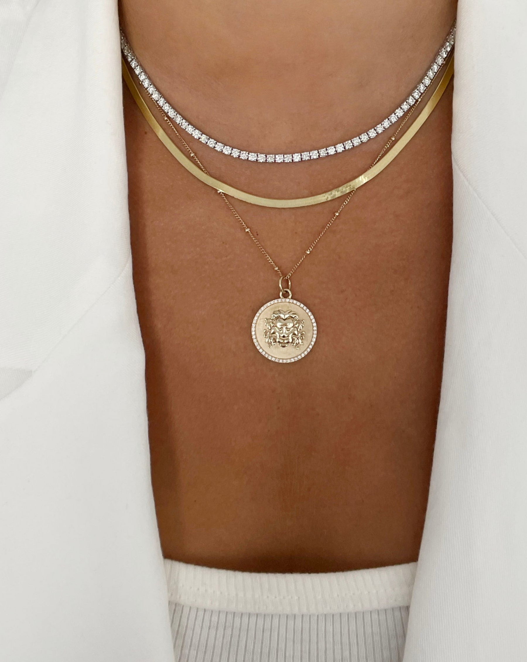 Luxury Diamond Tennis Necklace - 14K/18K White Gold Lab Grown Diamond Choker - Evara Jewelry LLC
