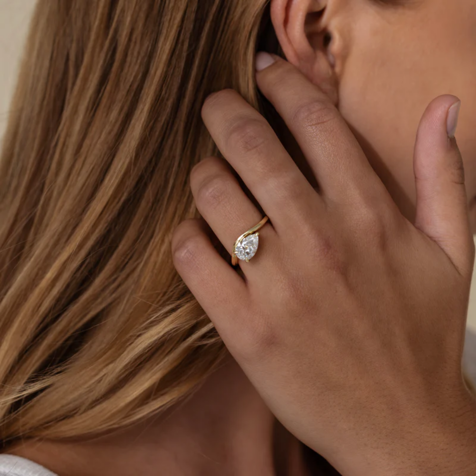 1.50 Carat Pear Cut East West Engagement Ring - Evara Jewelry LLC