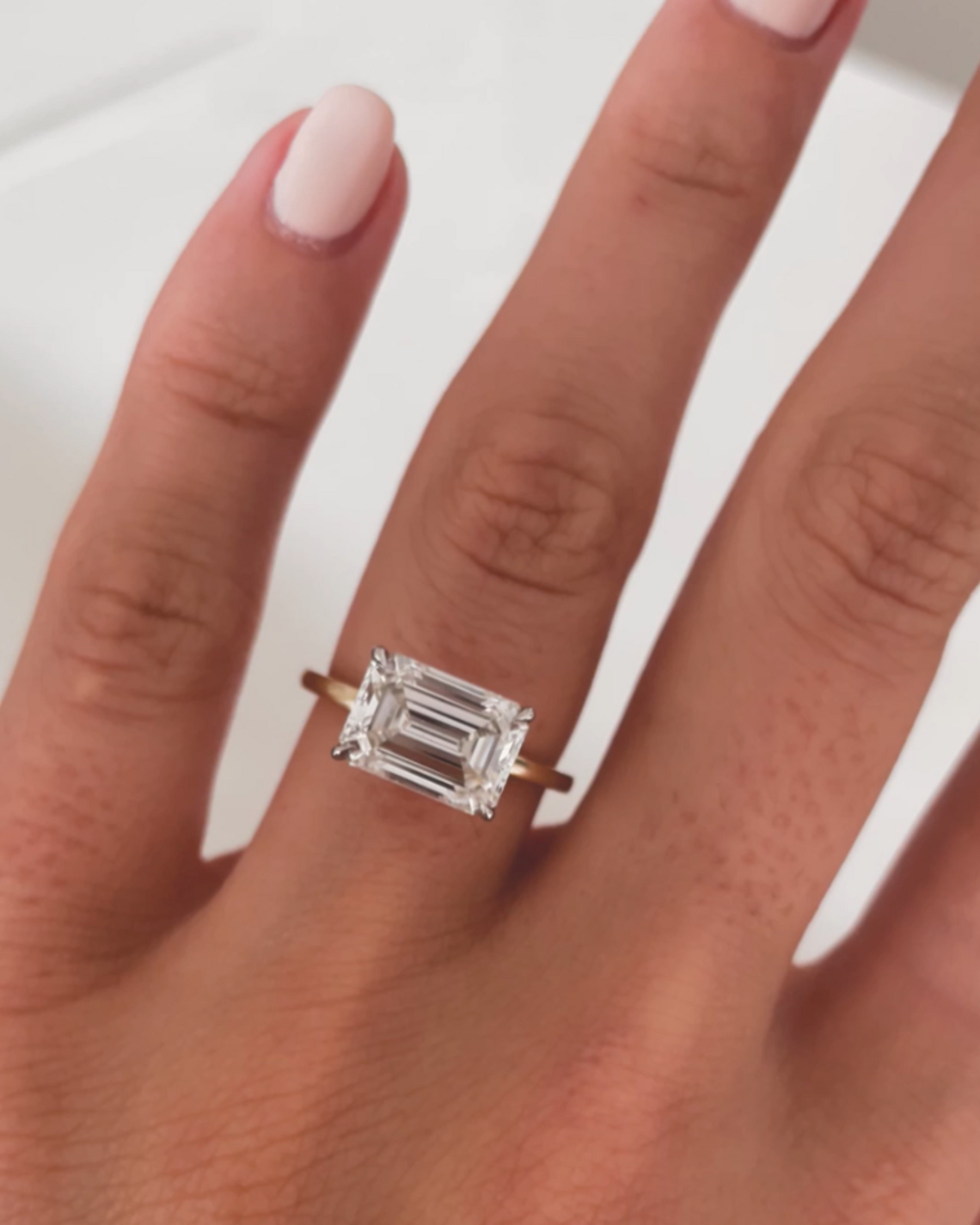 3.00 Carat Emerald Cut East West Diamond Proposal Ring