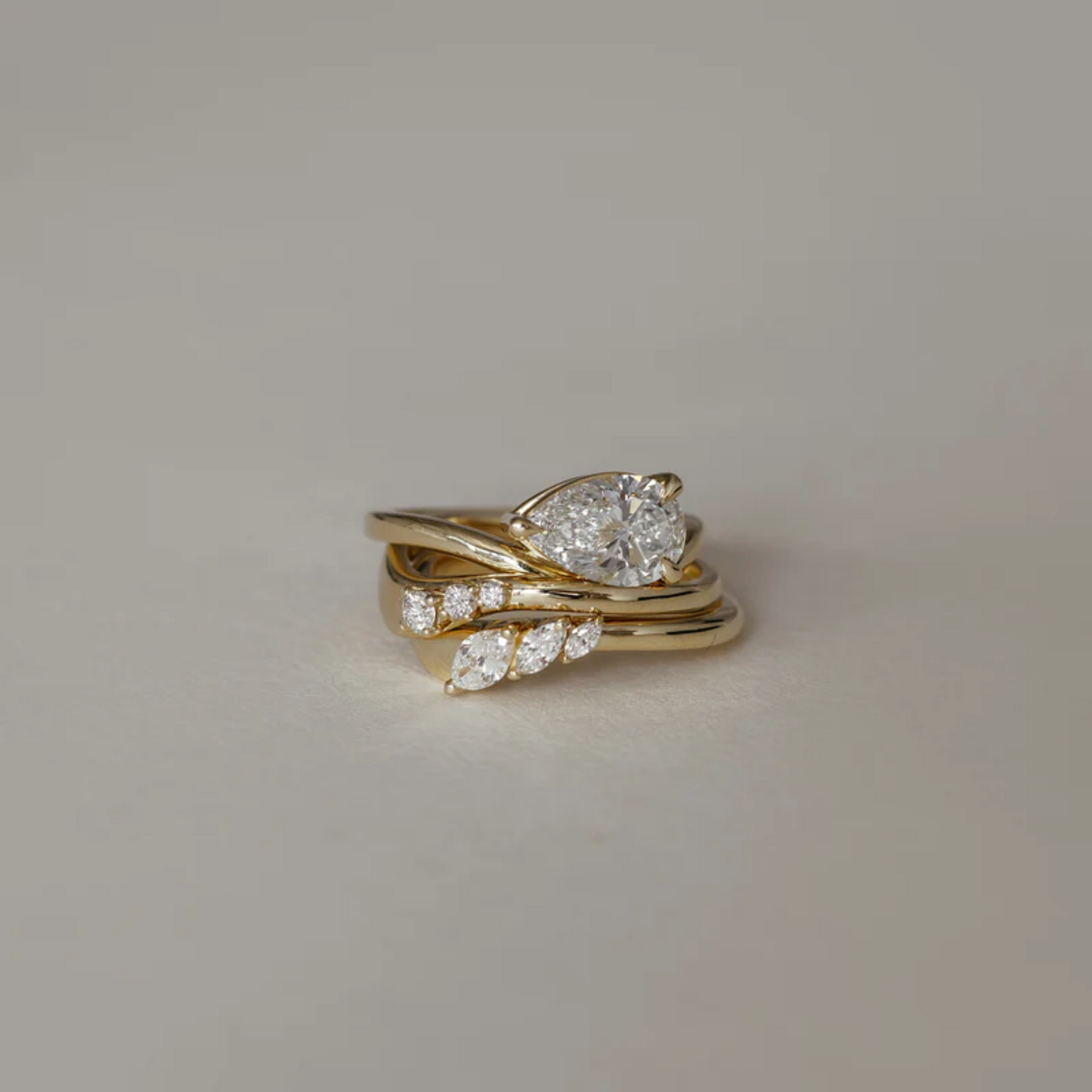 1.50 Carat Pear Cut East West Engagement Ring - Evara Jewelry LLC