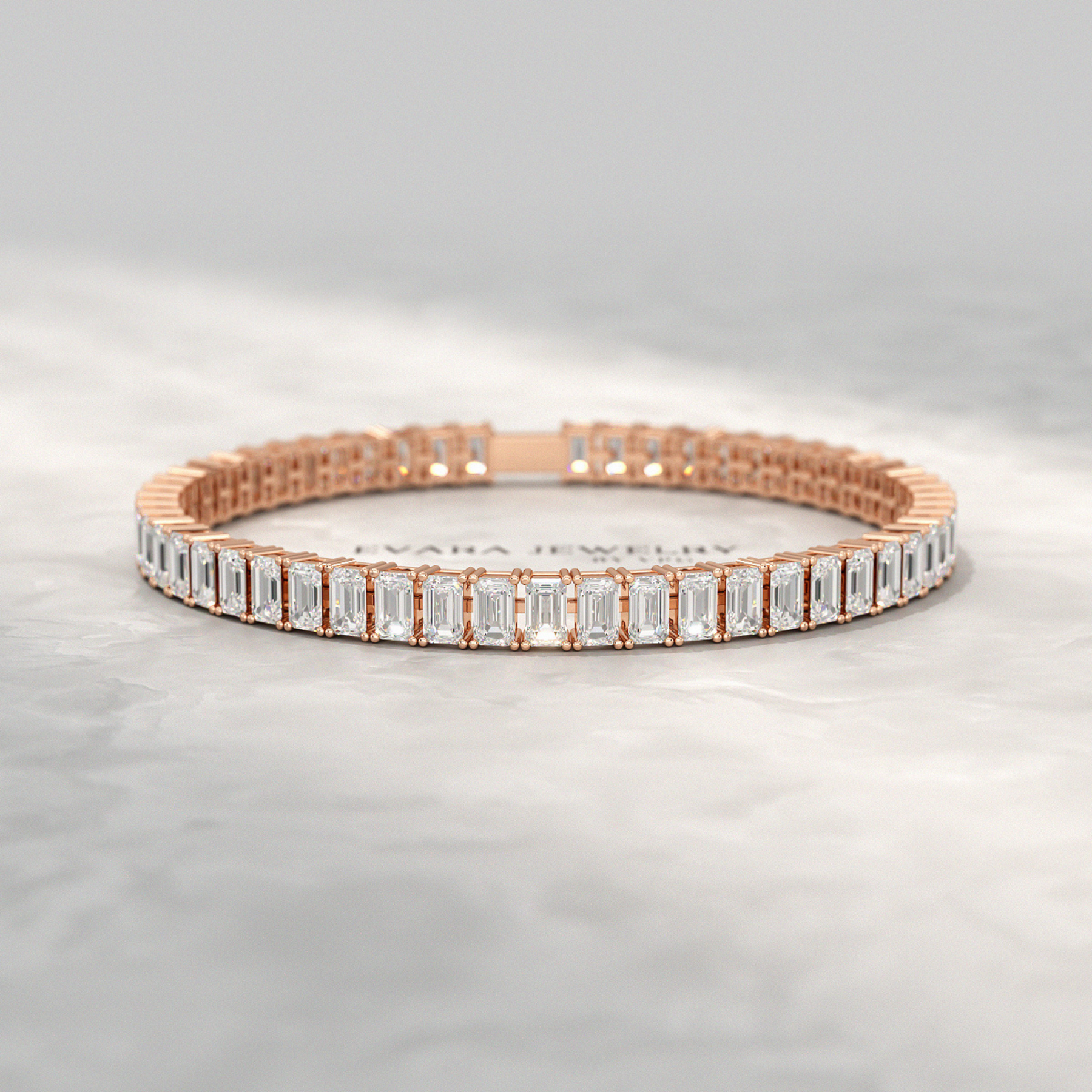 15 Carats Emerald Cut Lab Grown Diamond Tennis Bracelet - Evara Jewelry LLC