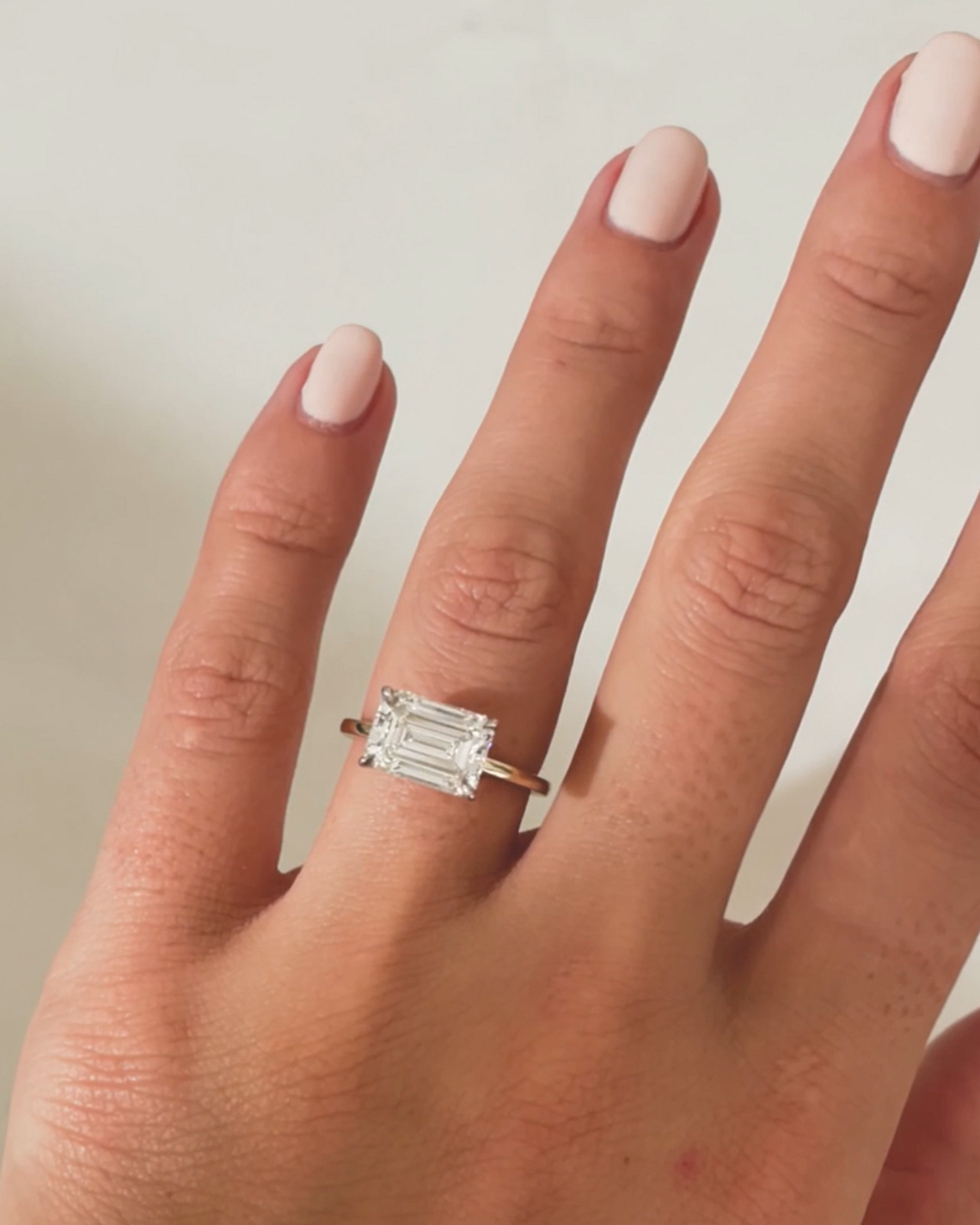 3.00 Carat Emerald Cut East West Diamond Proposal Ring