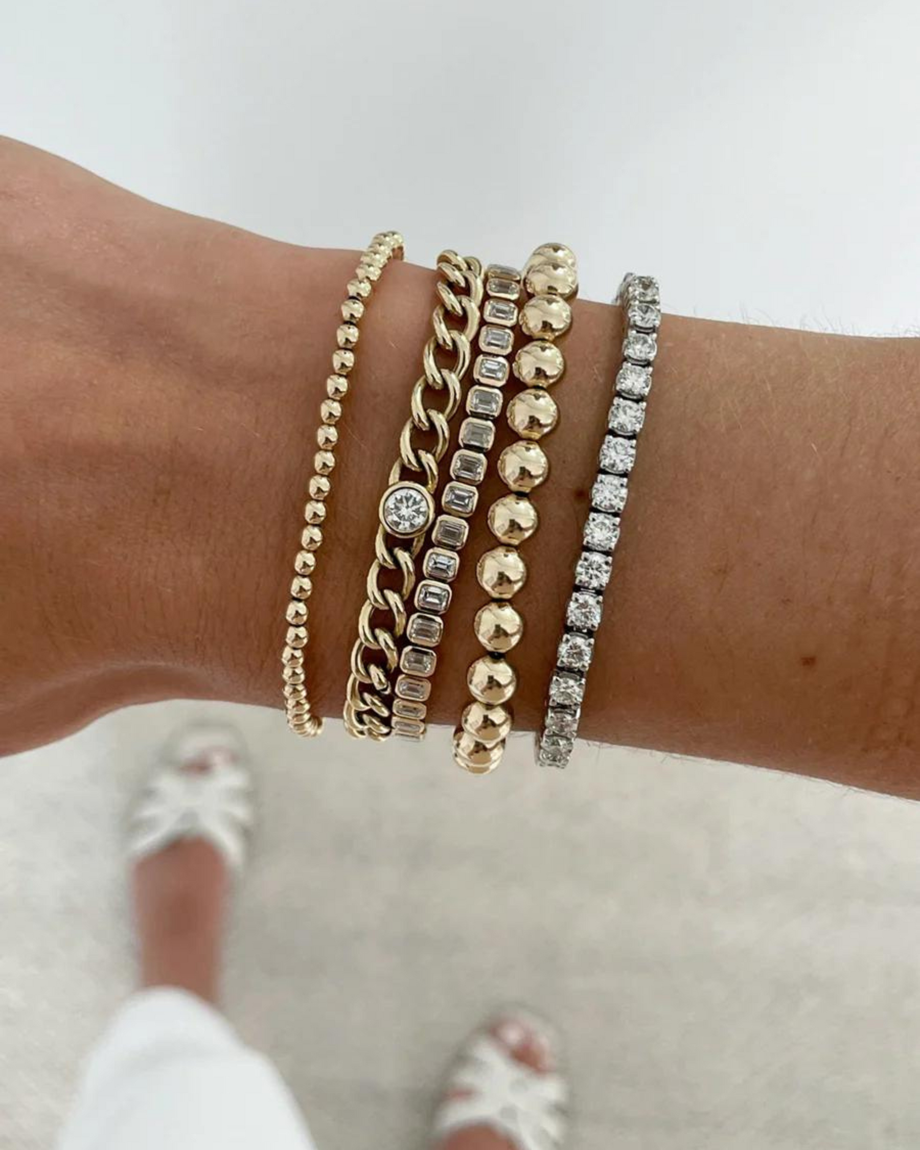 5 Carat Bezel Set Emerald Cut Luxury Diamond Tennis Bracelet in 14K Gold - Evara Jewelry LLC