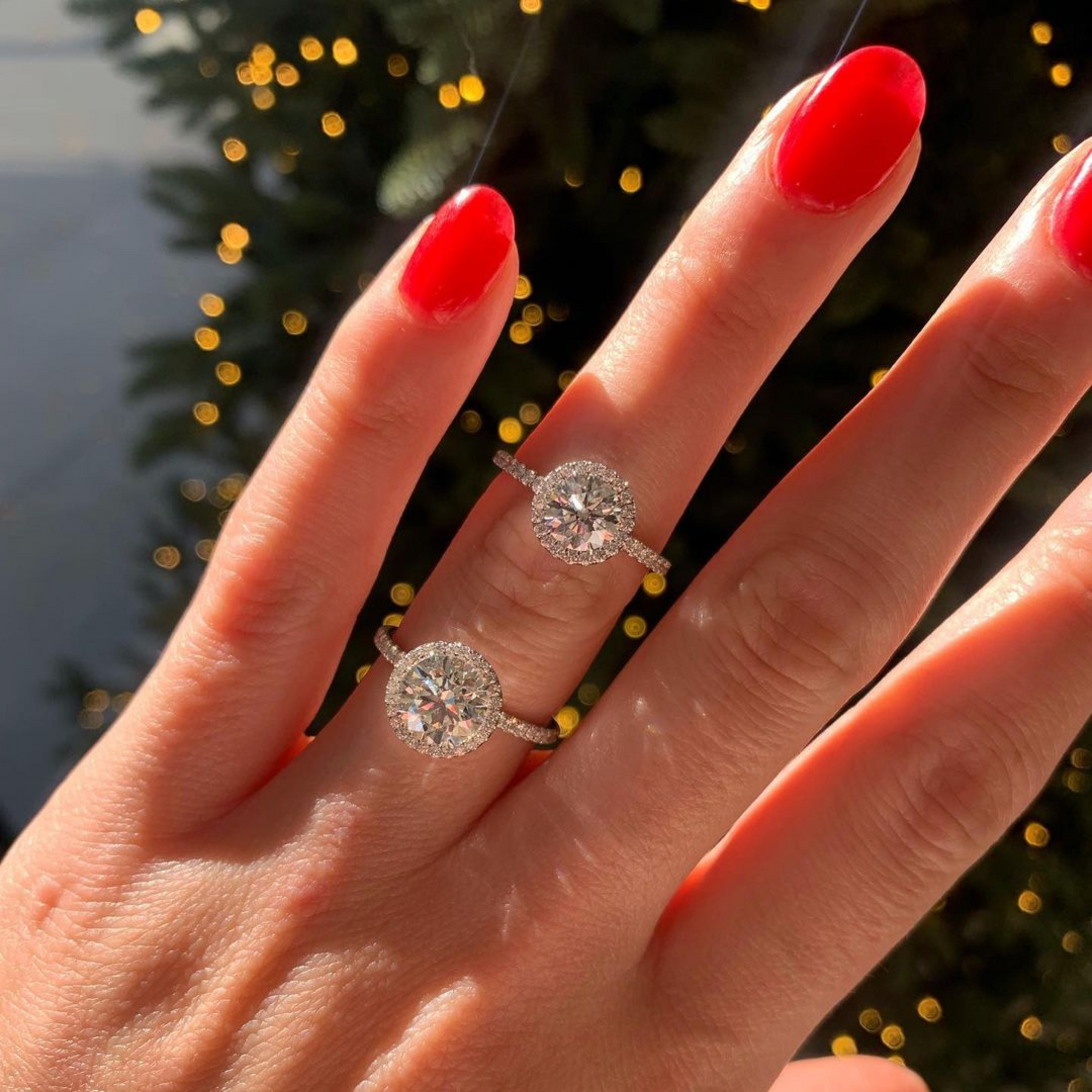 2 Carat Round Cut Halo Diamond Classic Engagement Ring - Evara Jewelry LLC