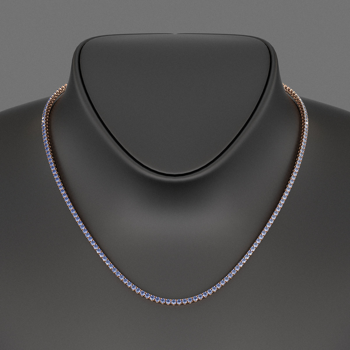 Natural Blue Ombre Sapphire Tennis Necklace