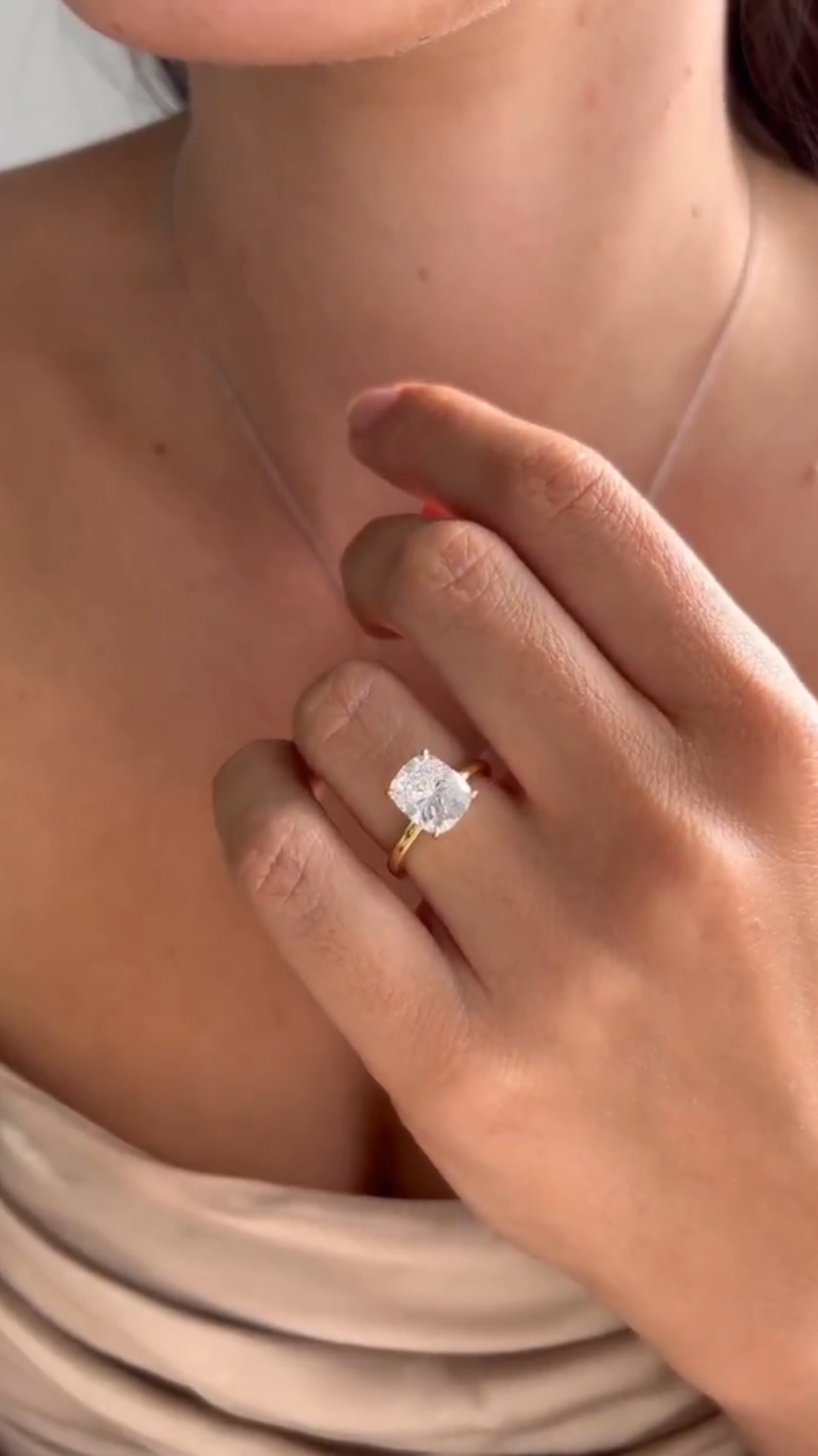 2 Carat Elongated Cushion Diamond Engagement Ring - Evara Jewelry LLC