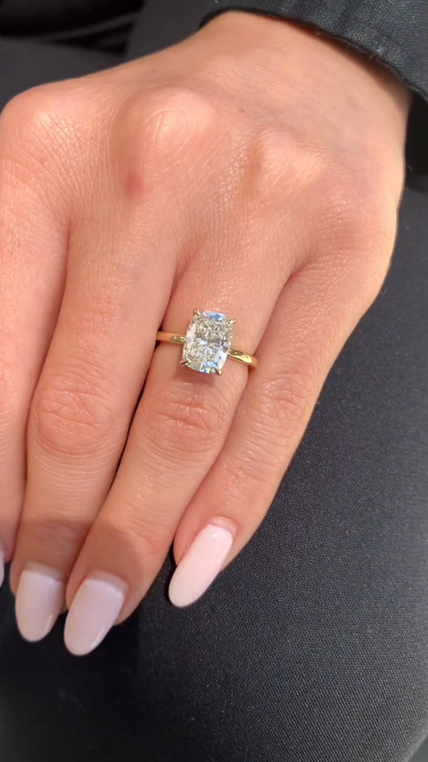 2 Carat Elongated Cushion Cut Minimalist Engagement Ring - Evara Jewelry LLC