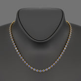 9.25 Carats Natural Blue Sapphire Choker Necklace in 18K White Gold