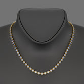 9.32 Carats Natural Ombre Blue Sapphire Choker Necklace in 18K White Gold