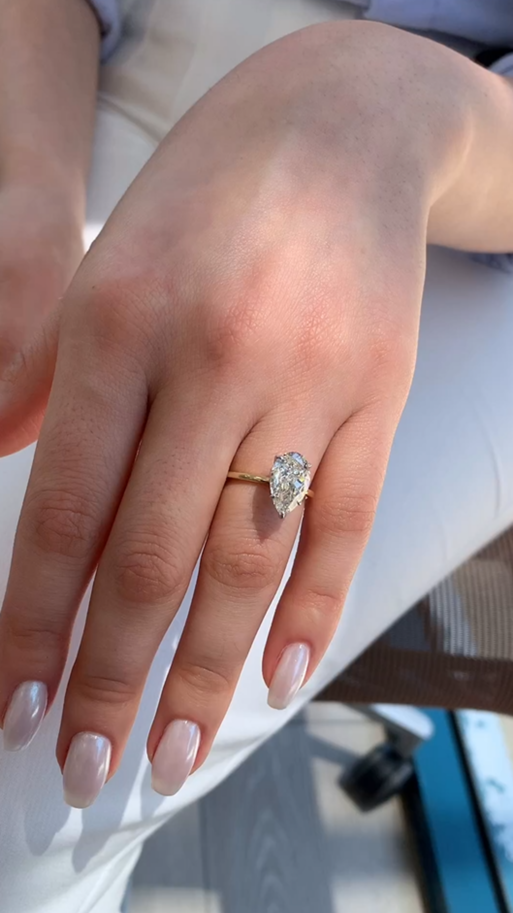 2 Carat Pear Cut Hidden Halo Engagement Ring - Evara Jewelry LLC