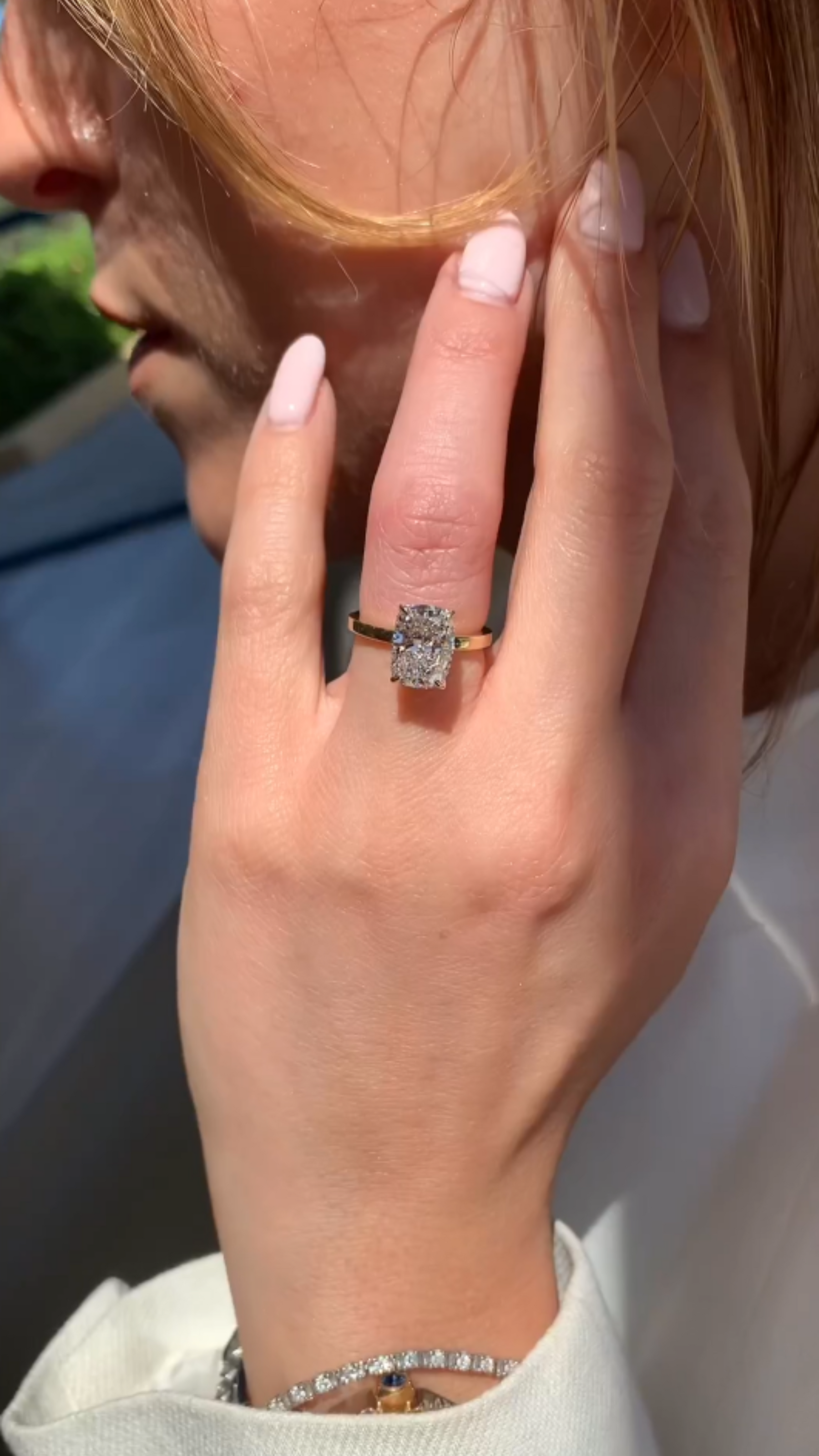 2 Carat Elongated Cushion Cut Minimalist Engagement Ring - Evara Jewelry LLC