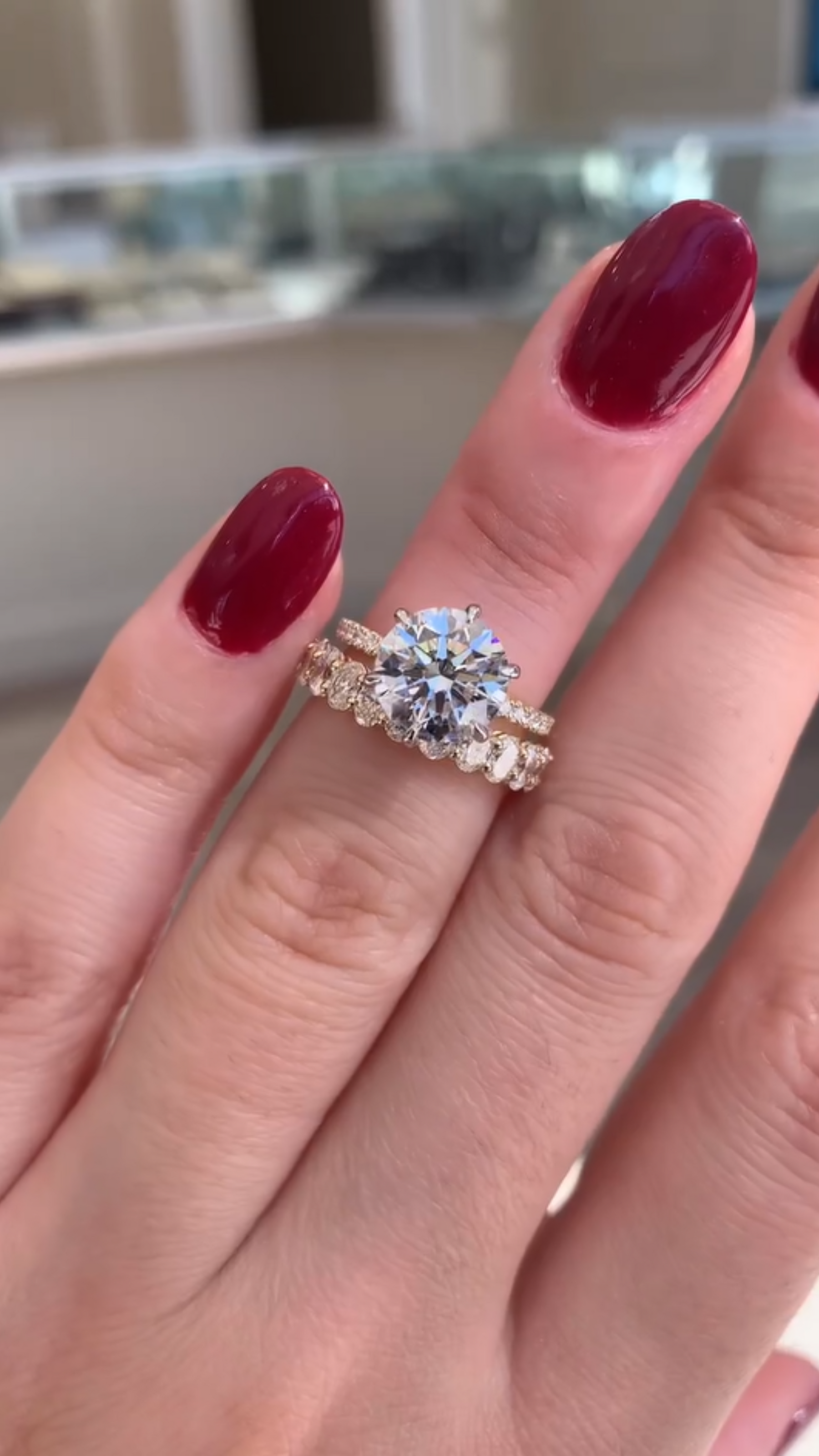 2.50 Carat Round Cut 6 Prongs Engagement Ring with Pave Diamond Band - Evara Jewelry LLC