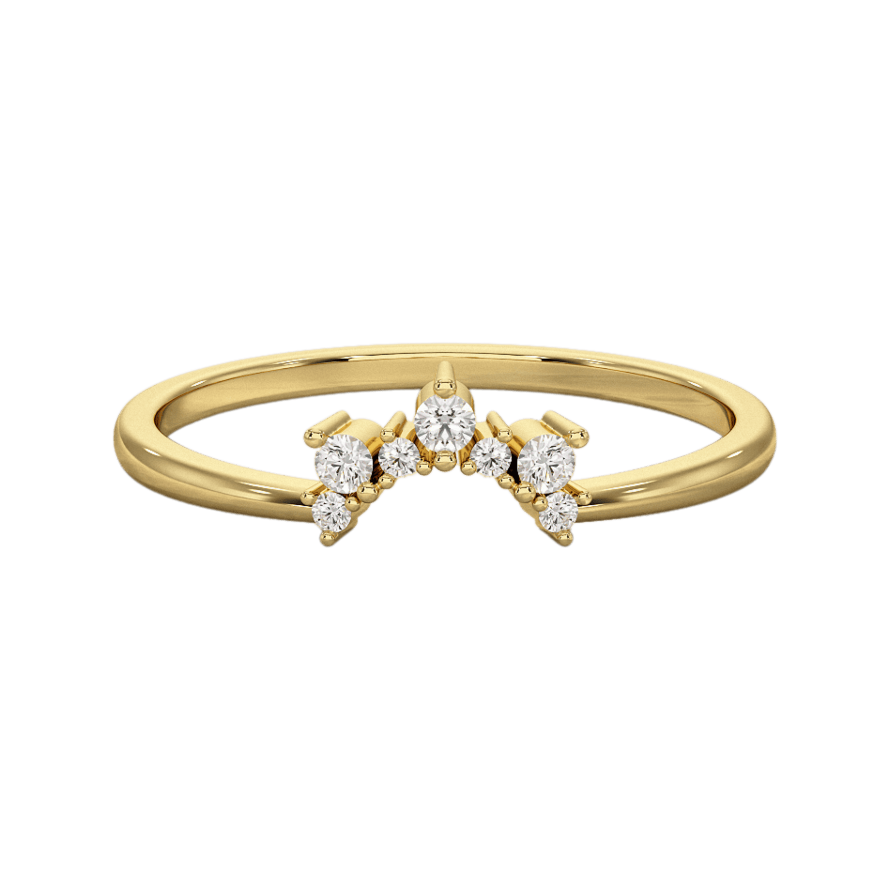 Classic Curved Diamond Contour Band