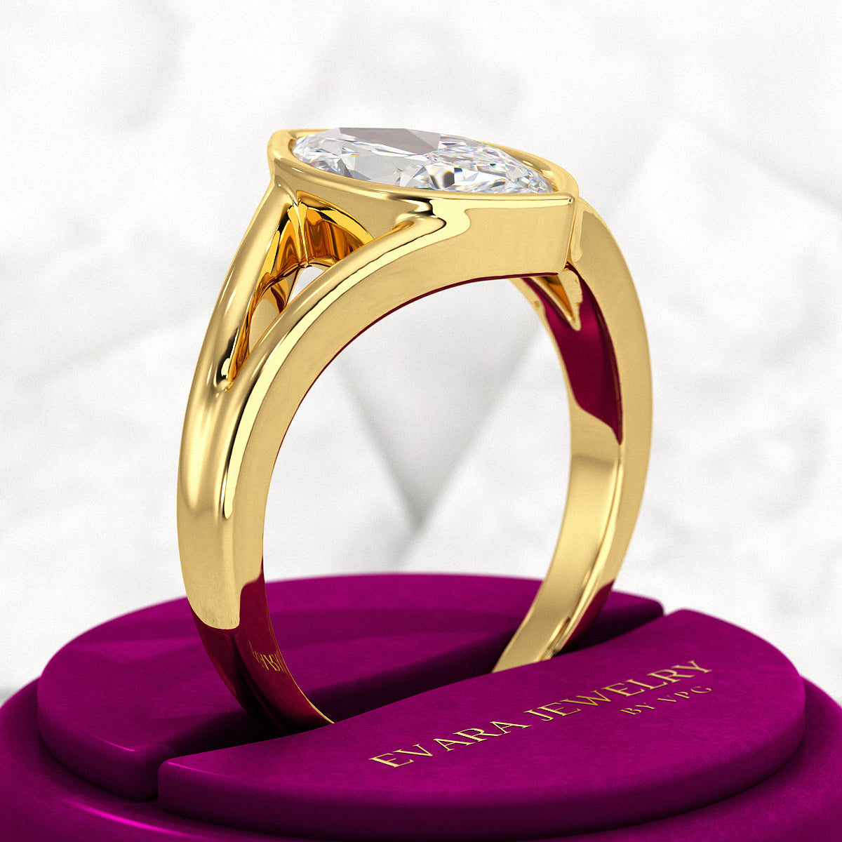 1.50 Carat Marquise Cut Modern Lab Grown Diamond Solitaire Ring - Evara Jewelry LLC